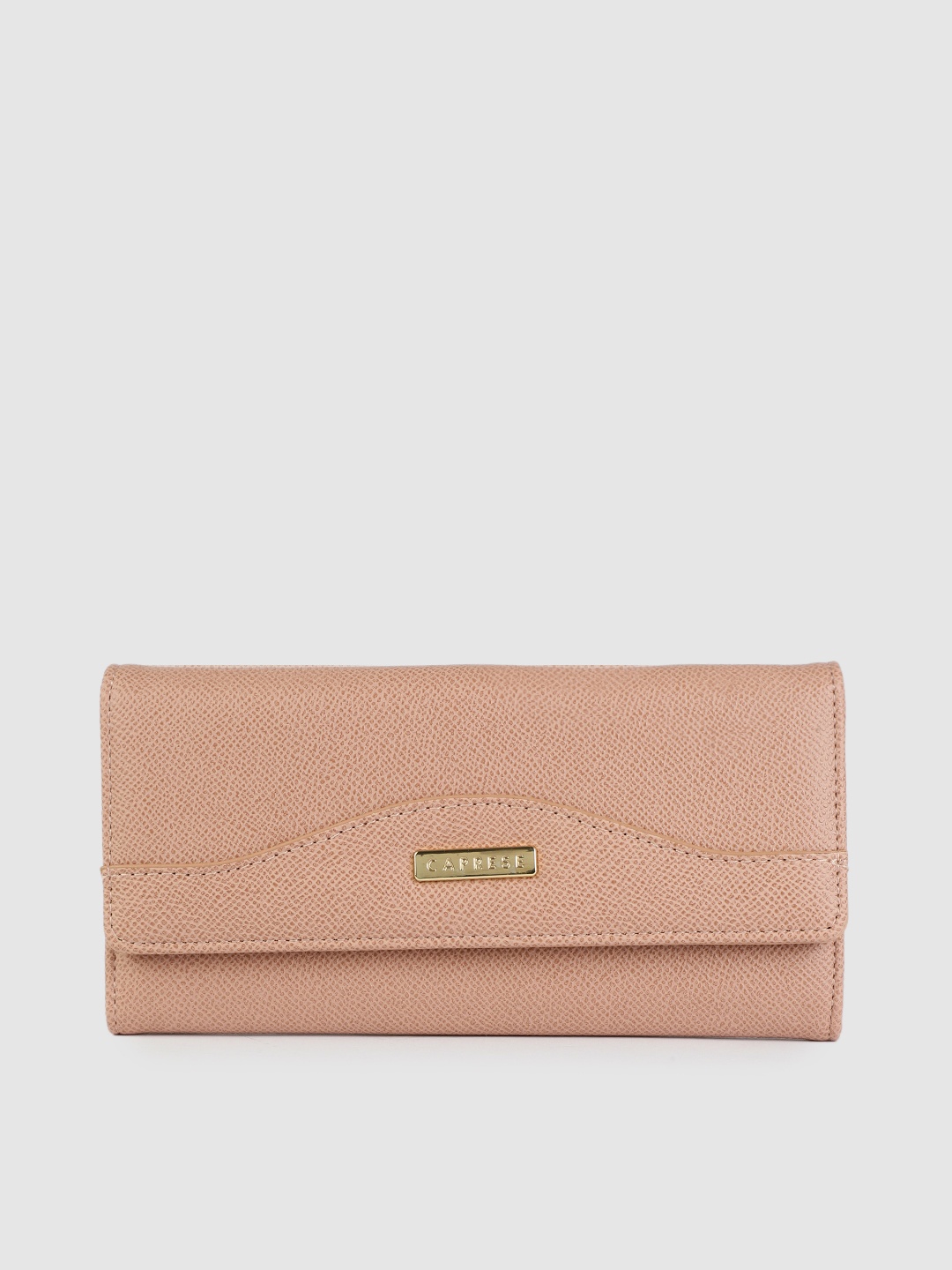 

Caprese Women Pink Textured Three Fold Wallet