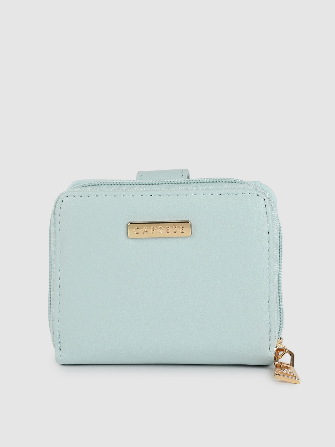 Caprese Women Blue Solid Two Fold Wallet