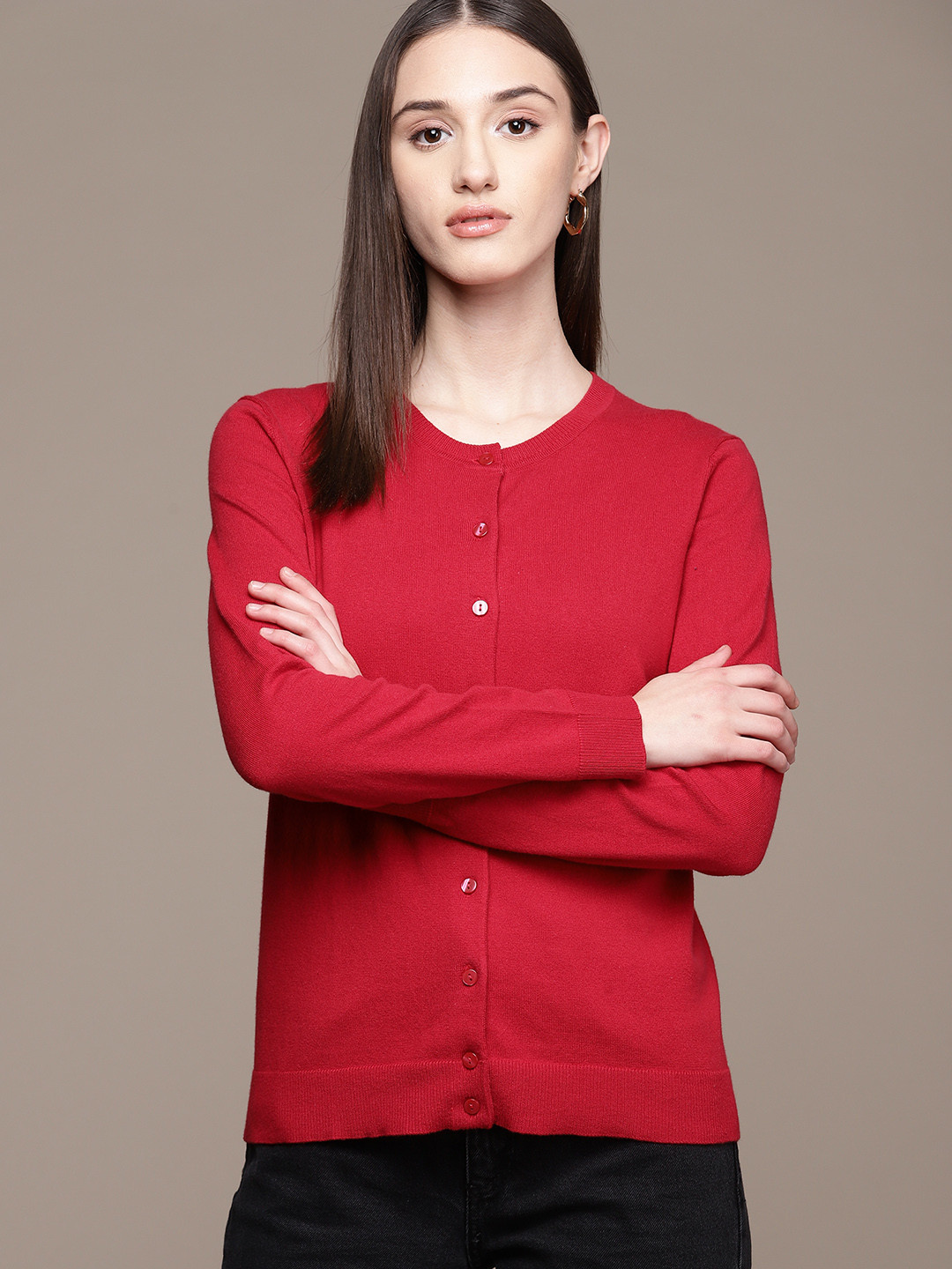 

Macy's Karen Scott Women Solid Cardigan, Red