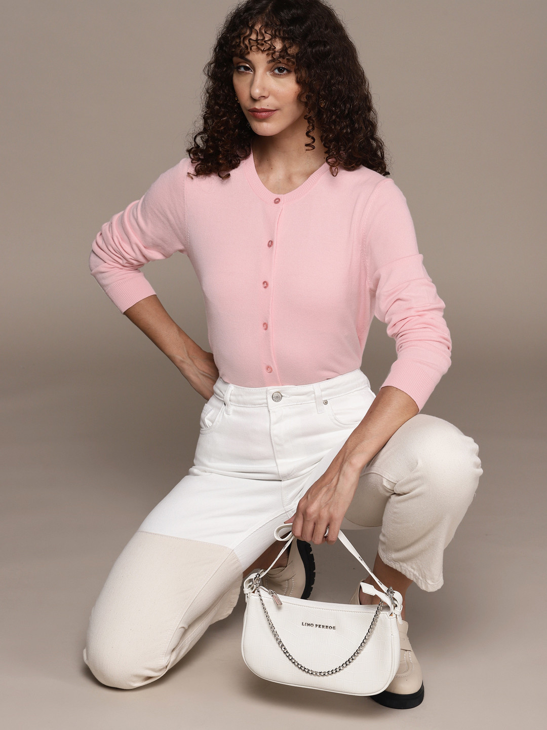 

Macy's Karen Scott Women Pink Solid Cardigan
