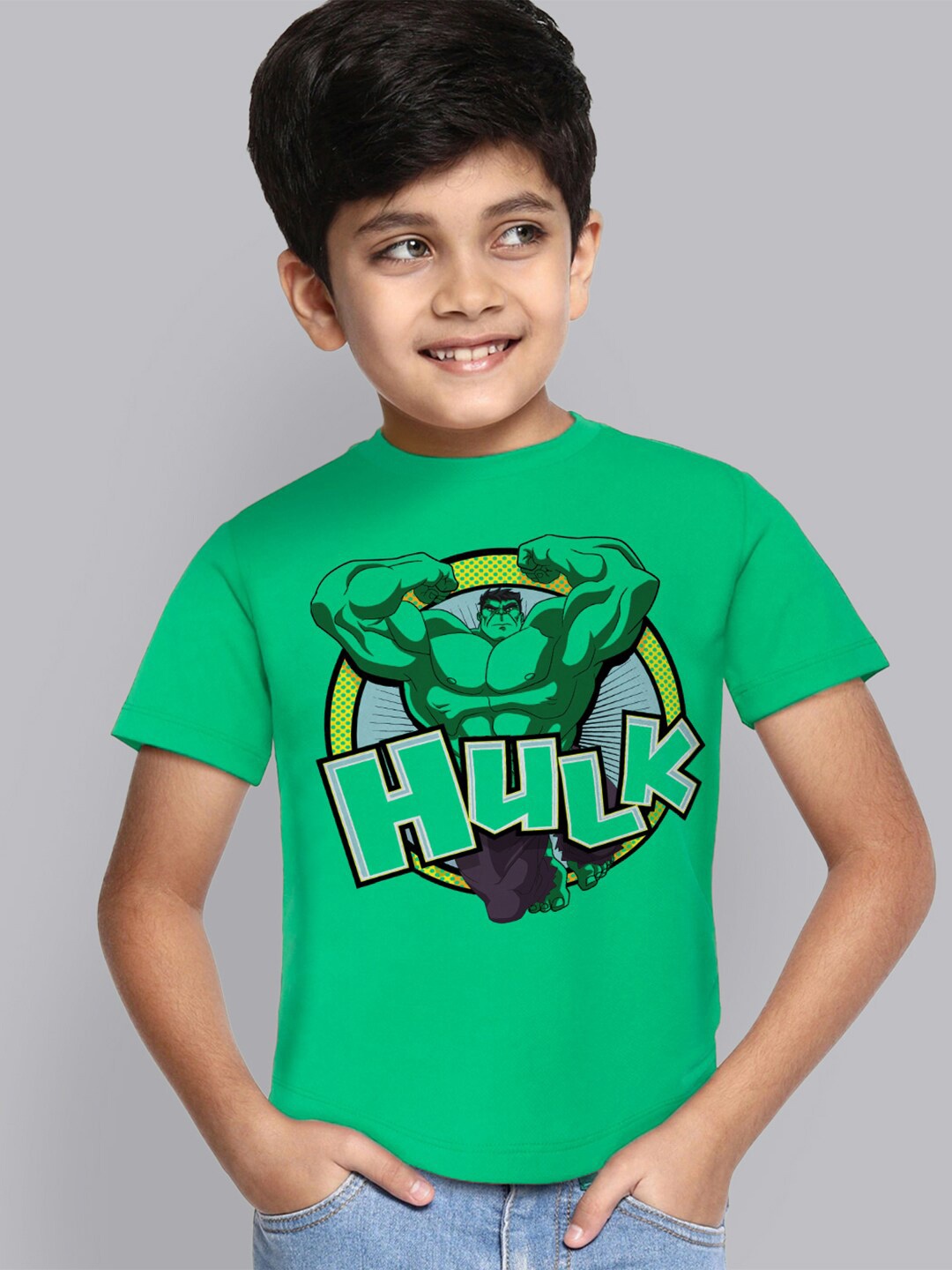 

Kids Ville Boys Green Hulk Printed Tshirt