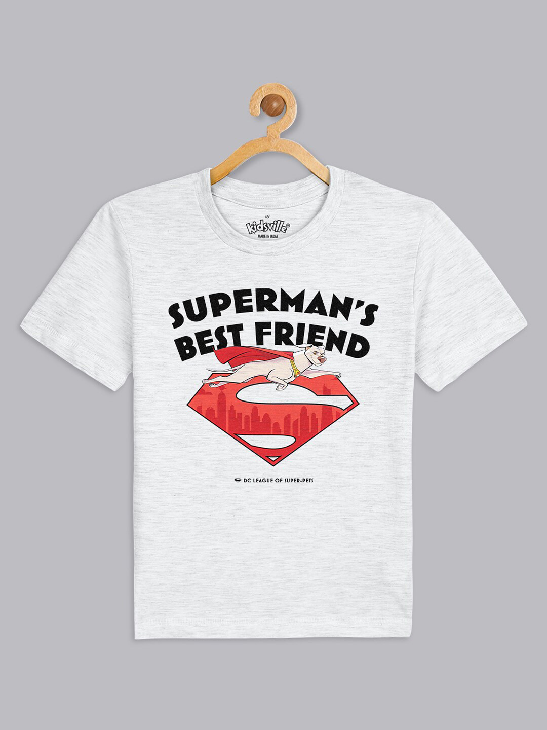 

Kids Ville Boys Grey DC League Of Super Pets Printed Tshirt
