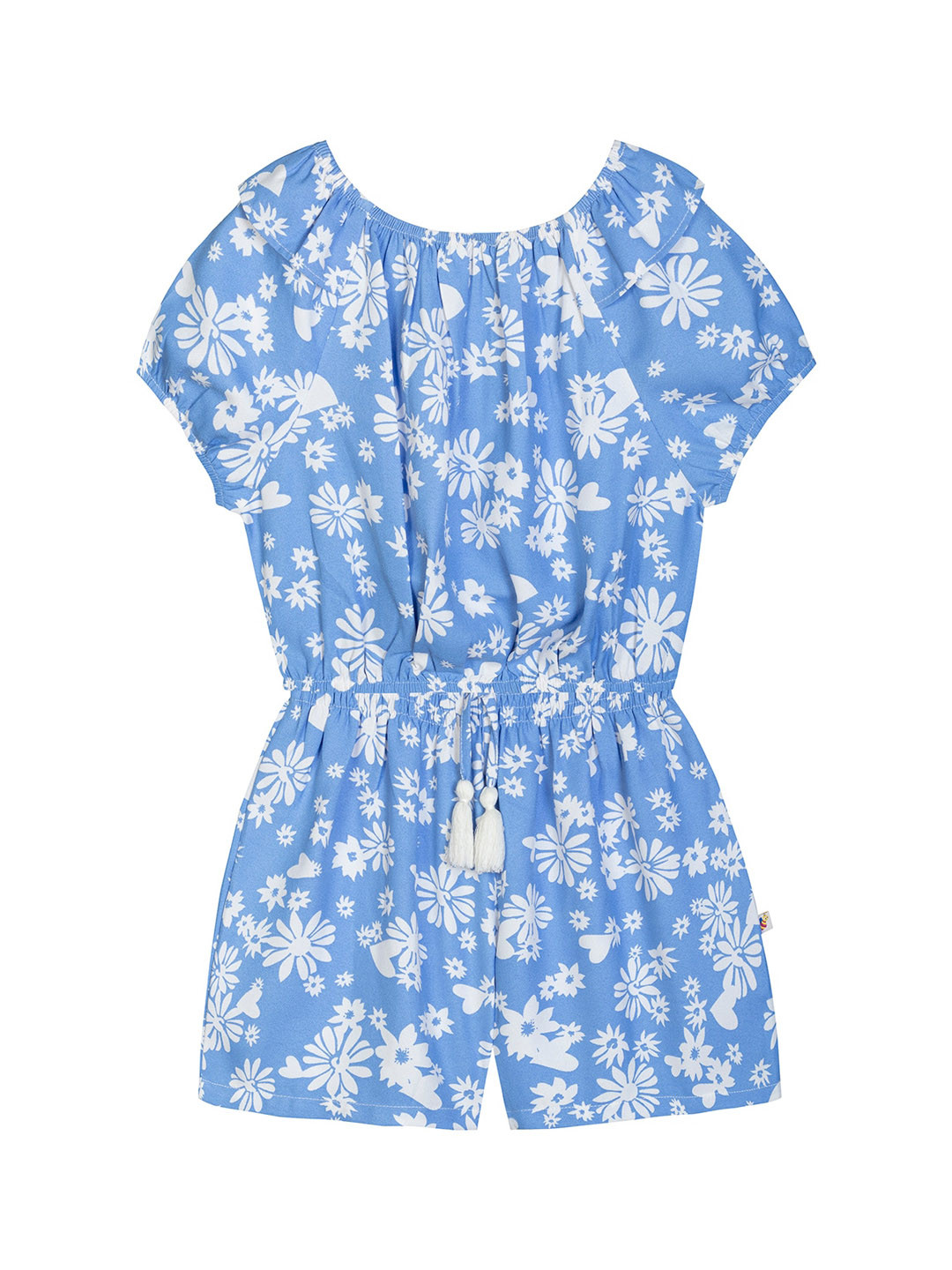 

Budding Bees Girls Blue & White Printed Top with Shorts