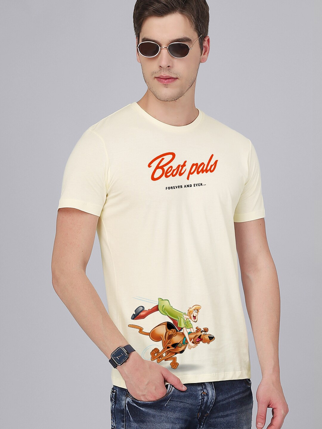 

Free Authority Men Off White & Red Printed Pure Cotton Tshirts