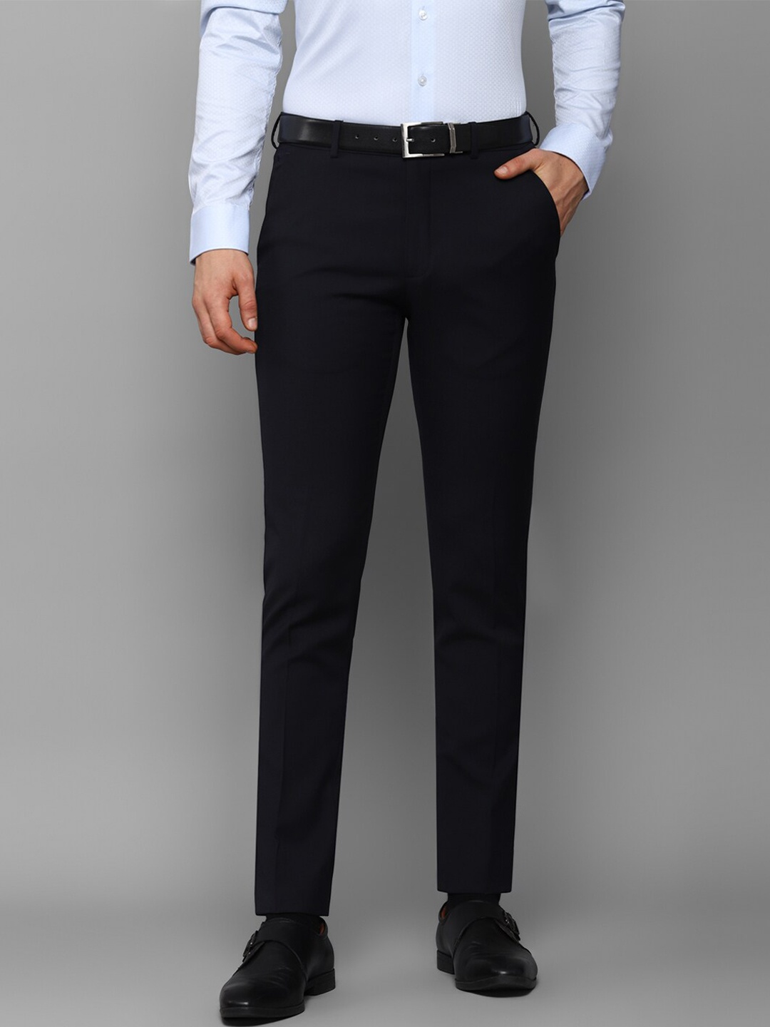 

Louis Philippe Men Black Slim Fit Trousers