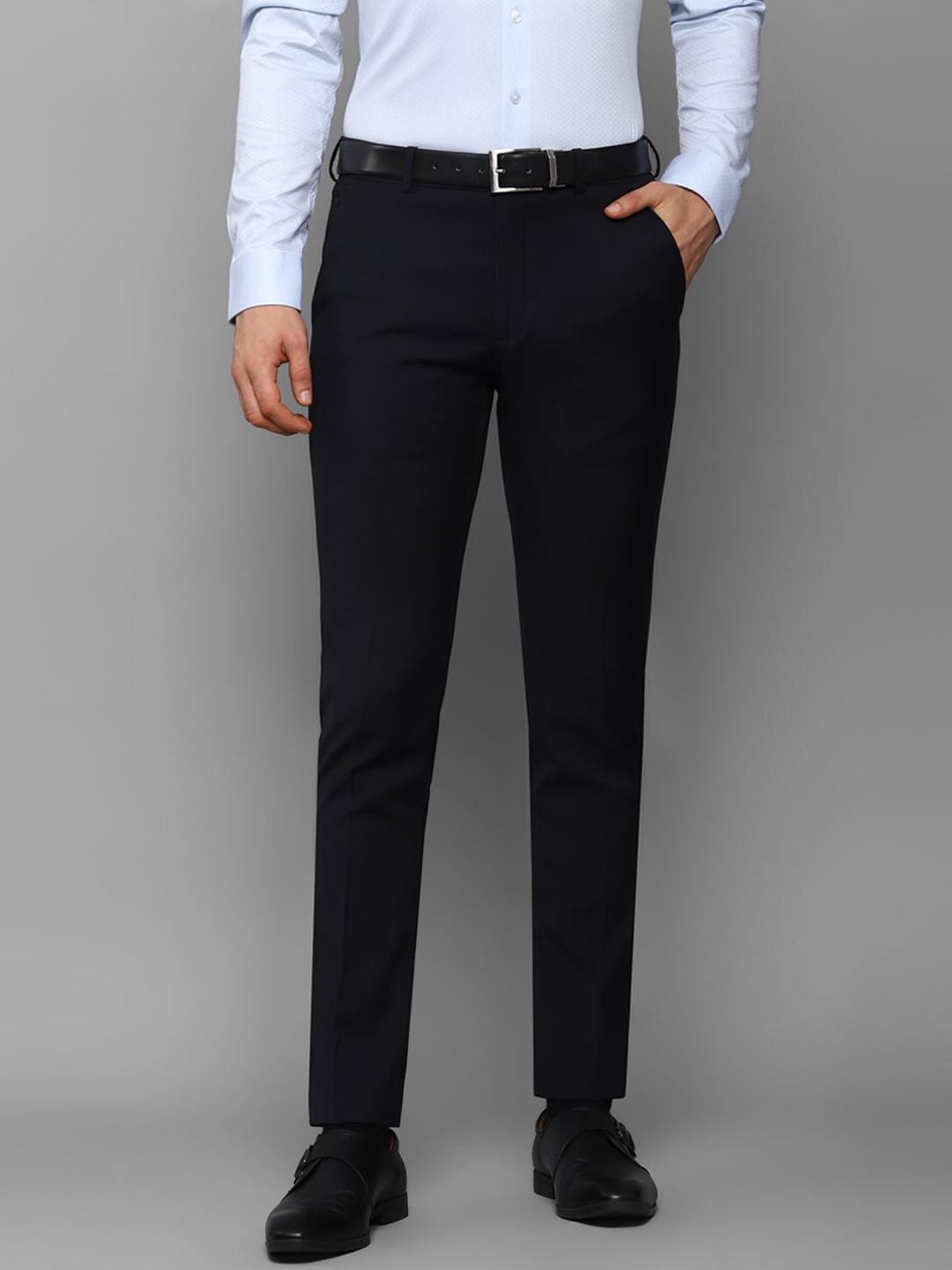 

Louis Philippe Men Black Slim Fit Trousers