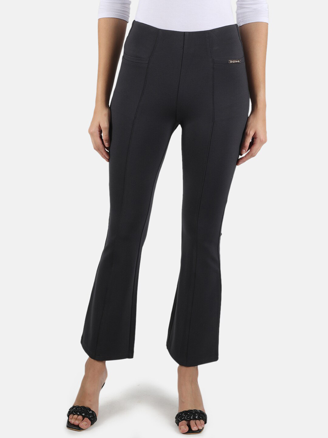 

Monte Carlo Women Grey Solid Treggings