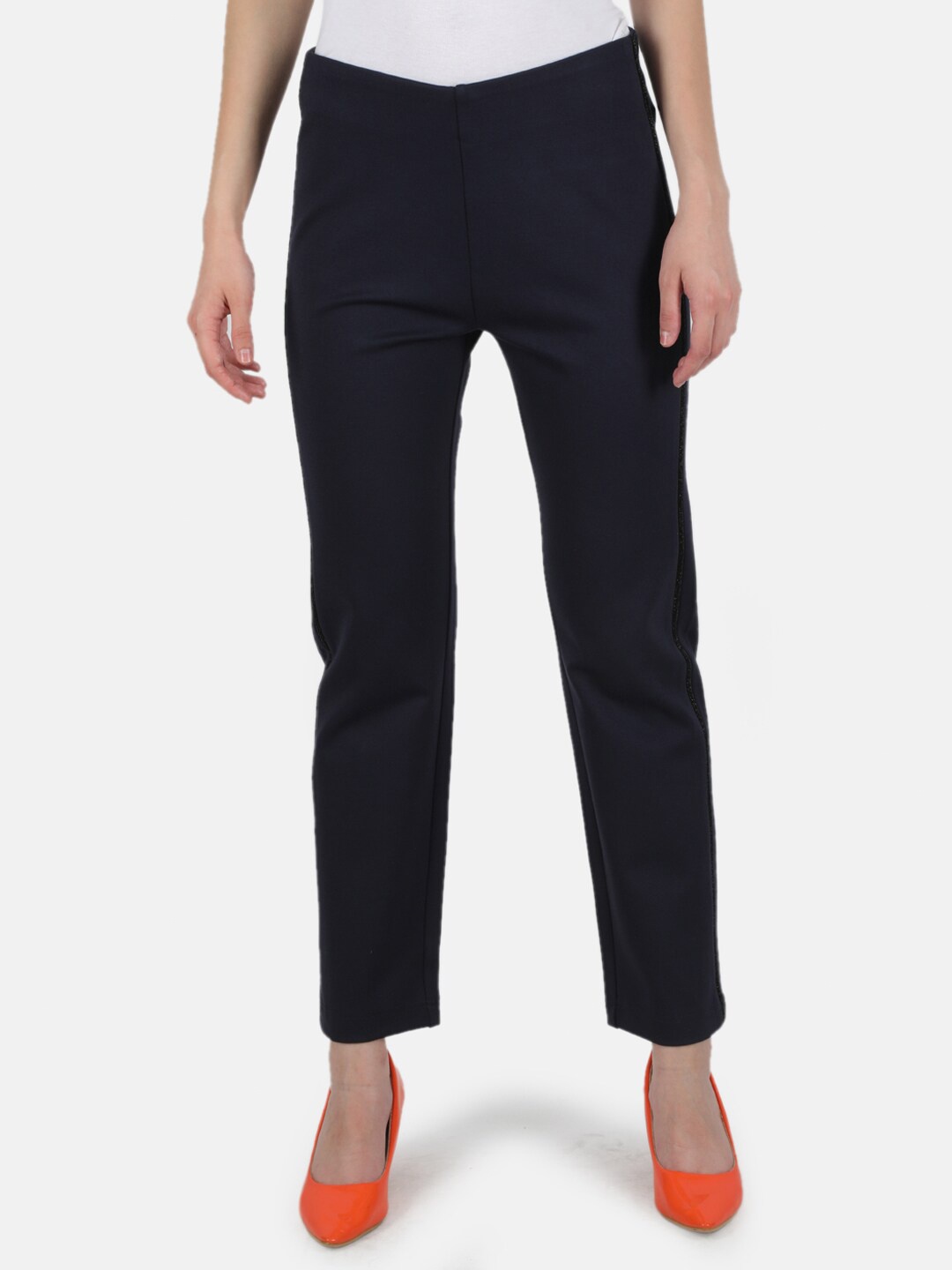 

Monte Carlo Women Navy Blue Solid Slim-Fit Treggings