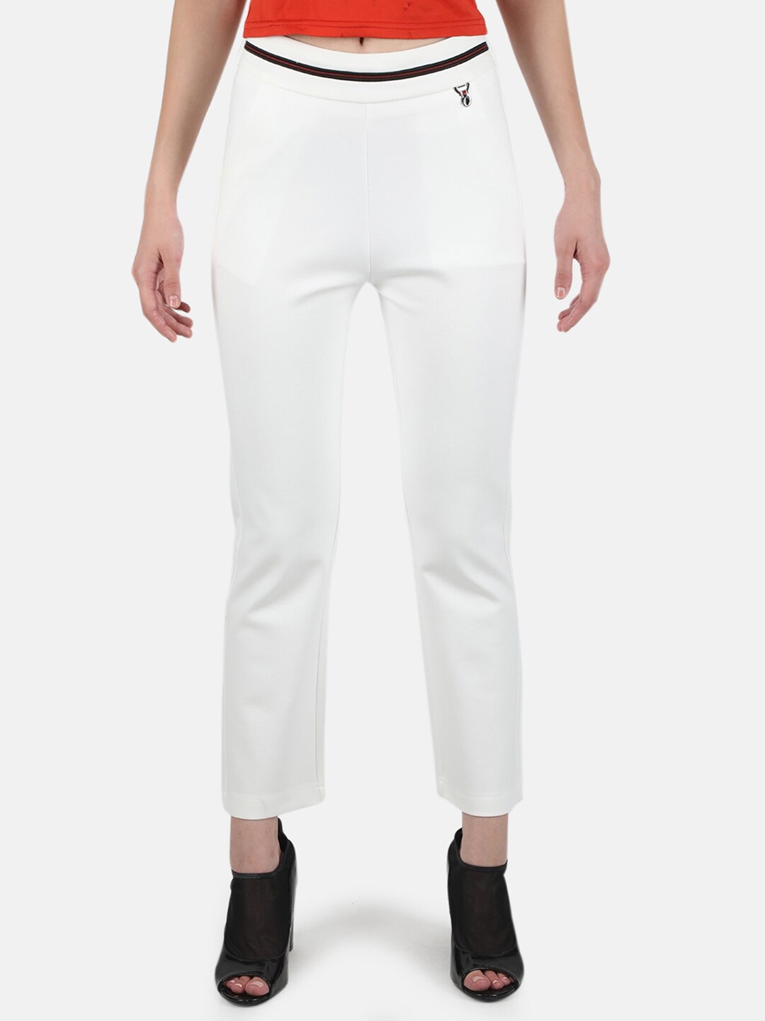 

Monte Carlo Women Off White Solid Treggings