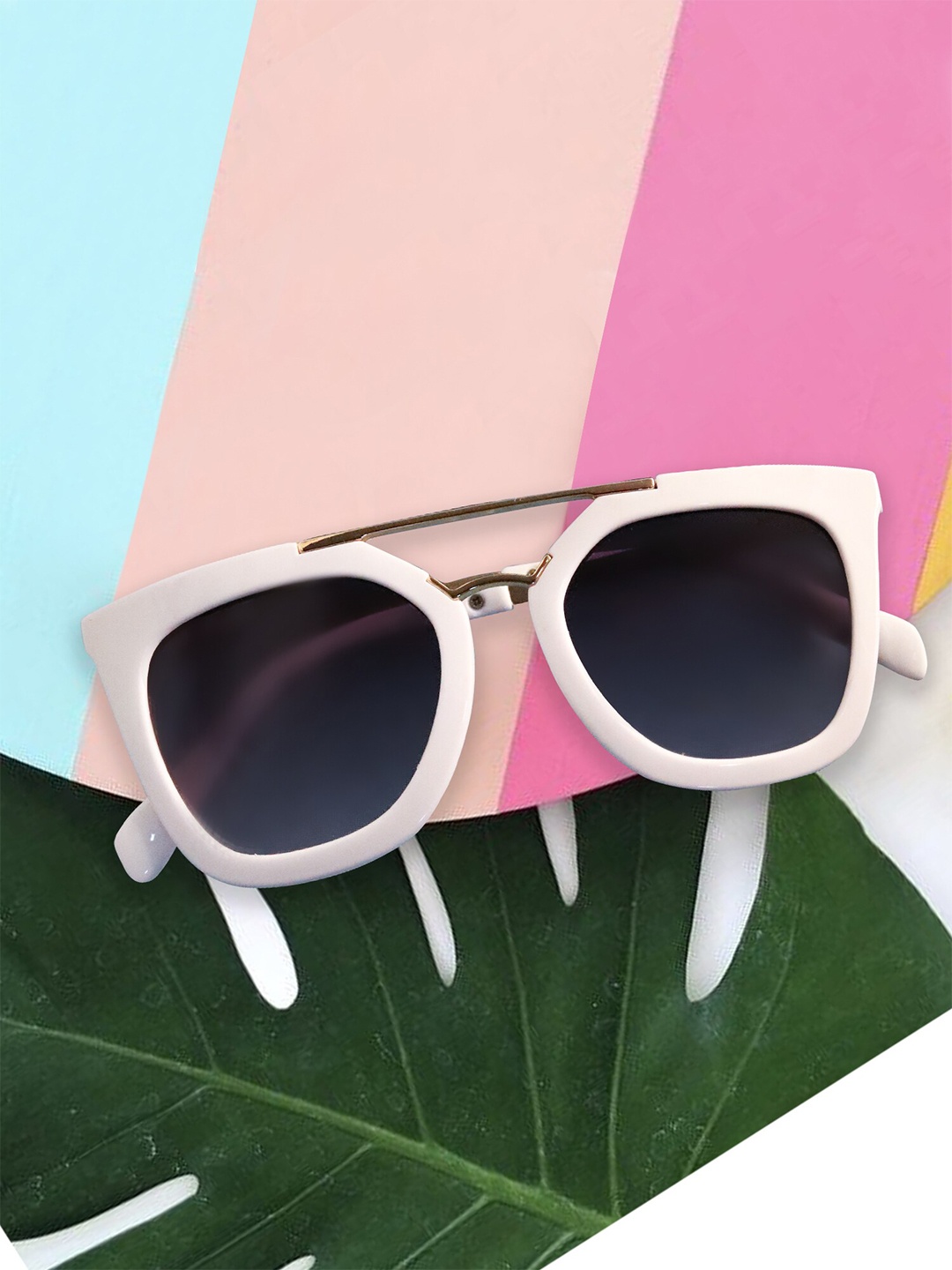 

Spiky Unisex Kids Grey Lens & White Square Sunglasses with UV Protected Lens