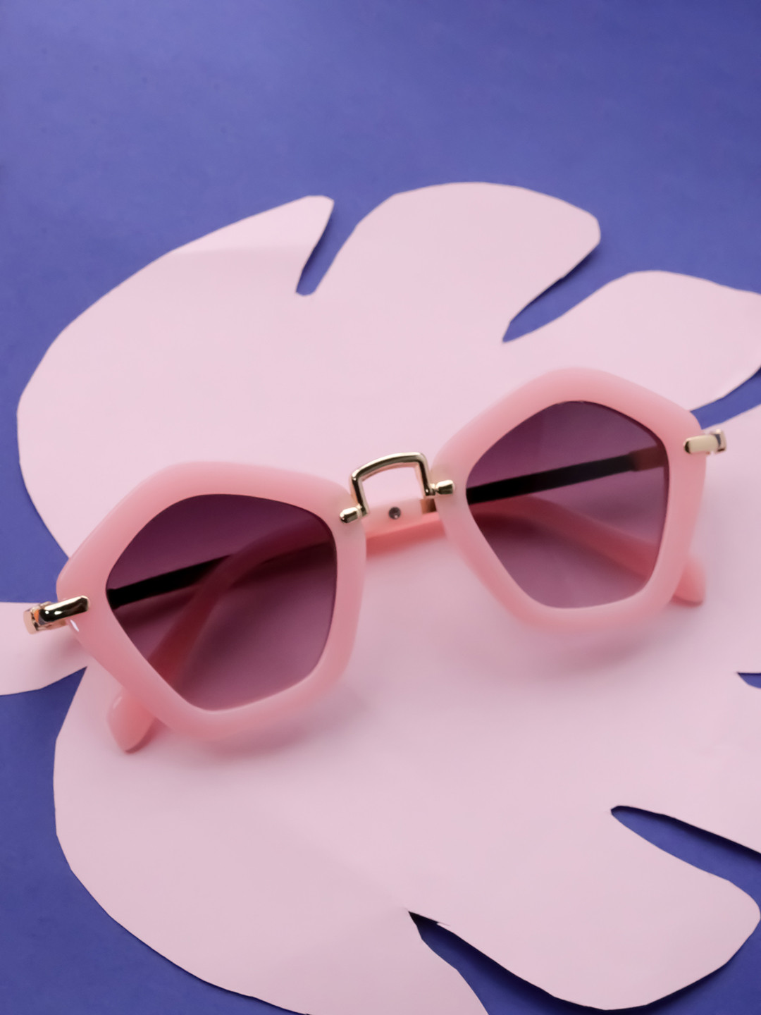 

Spiky Unisex Kids Grey Lens & Pink Rectangle Sunglasses with UV Protected Lens