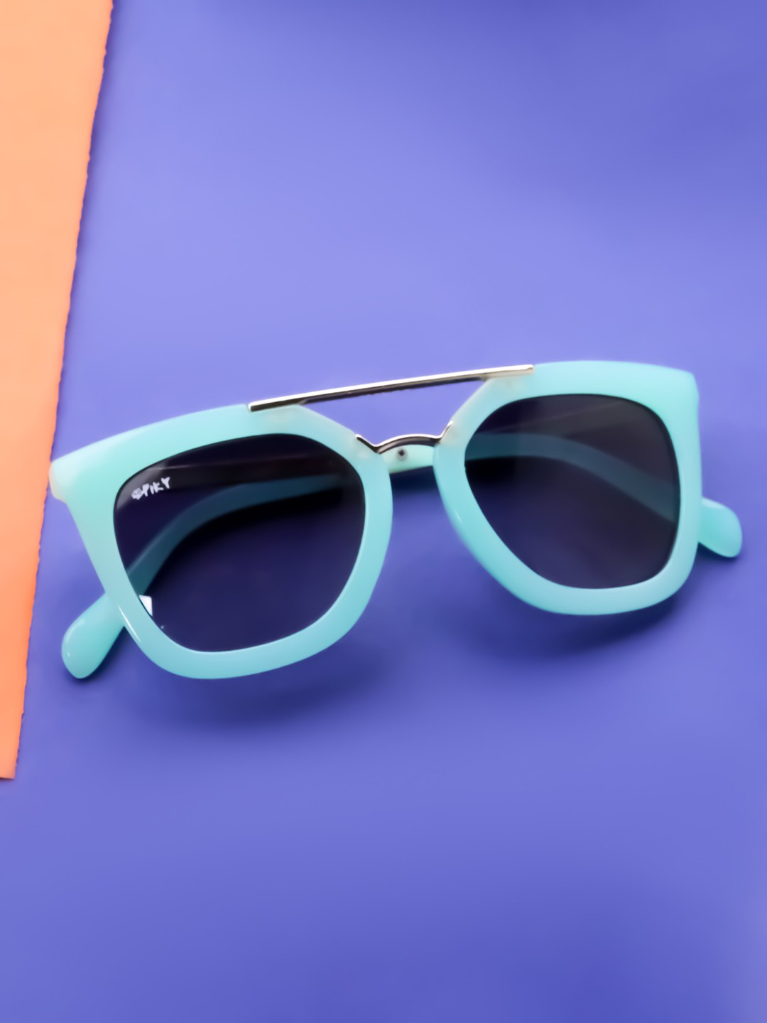 

Spiky Unisex Kids Grey Lens & Blue Square Sunglasses with UV Protected Lens, Turquoise blue