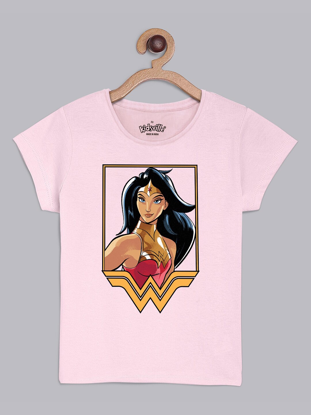 

Kids Ville Dc League Of Super Pets Printed Tshirt For Kids Girls, Pink