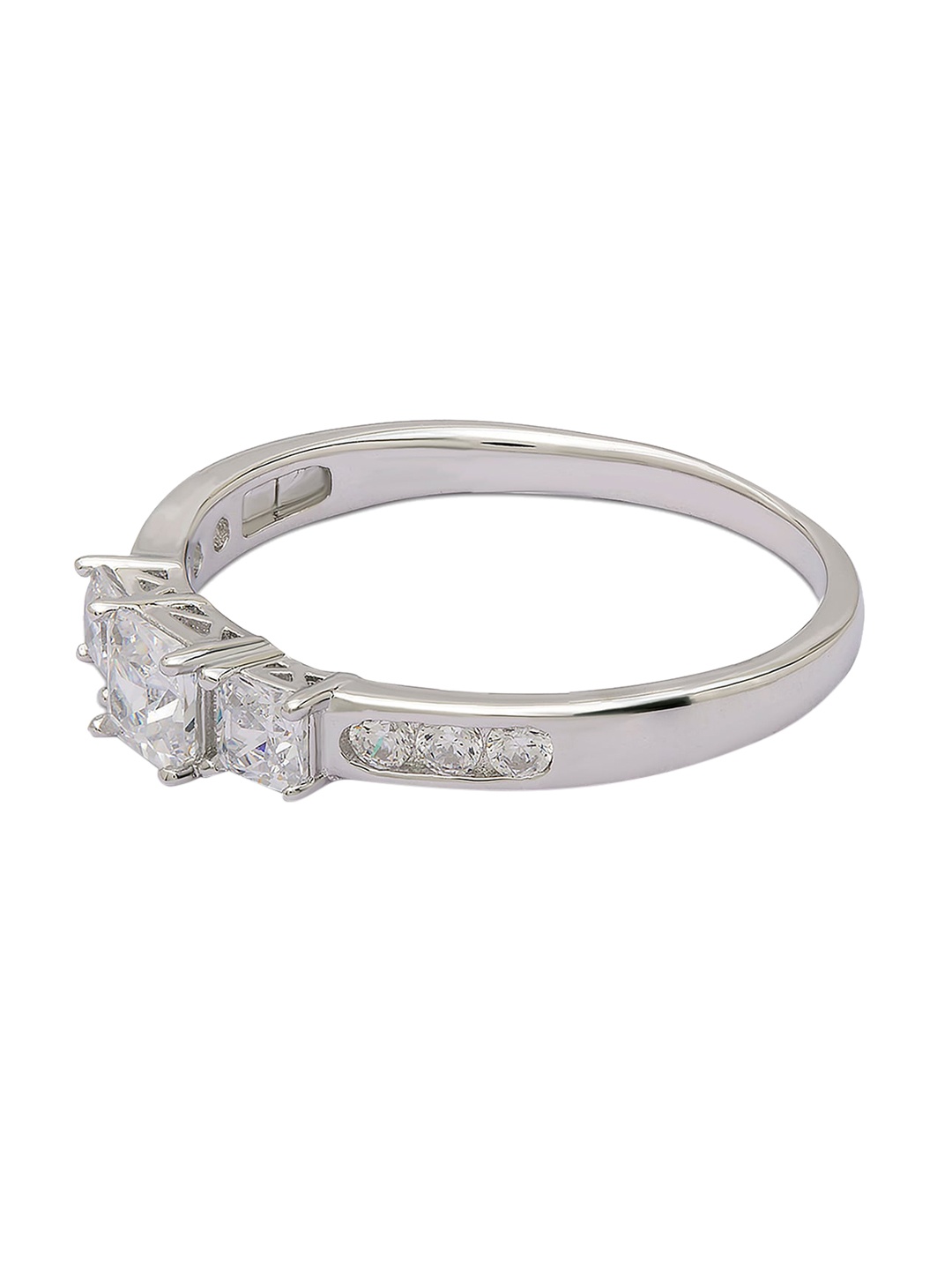 

ANAYRA 925 Sterling Silver White Stone Studded Ring