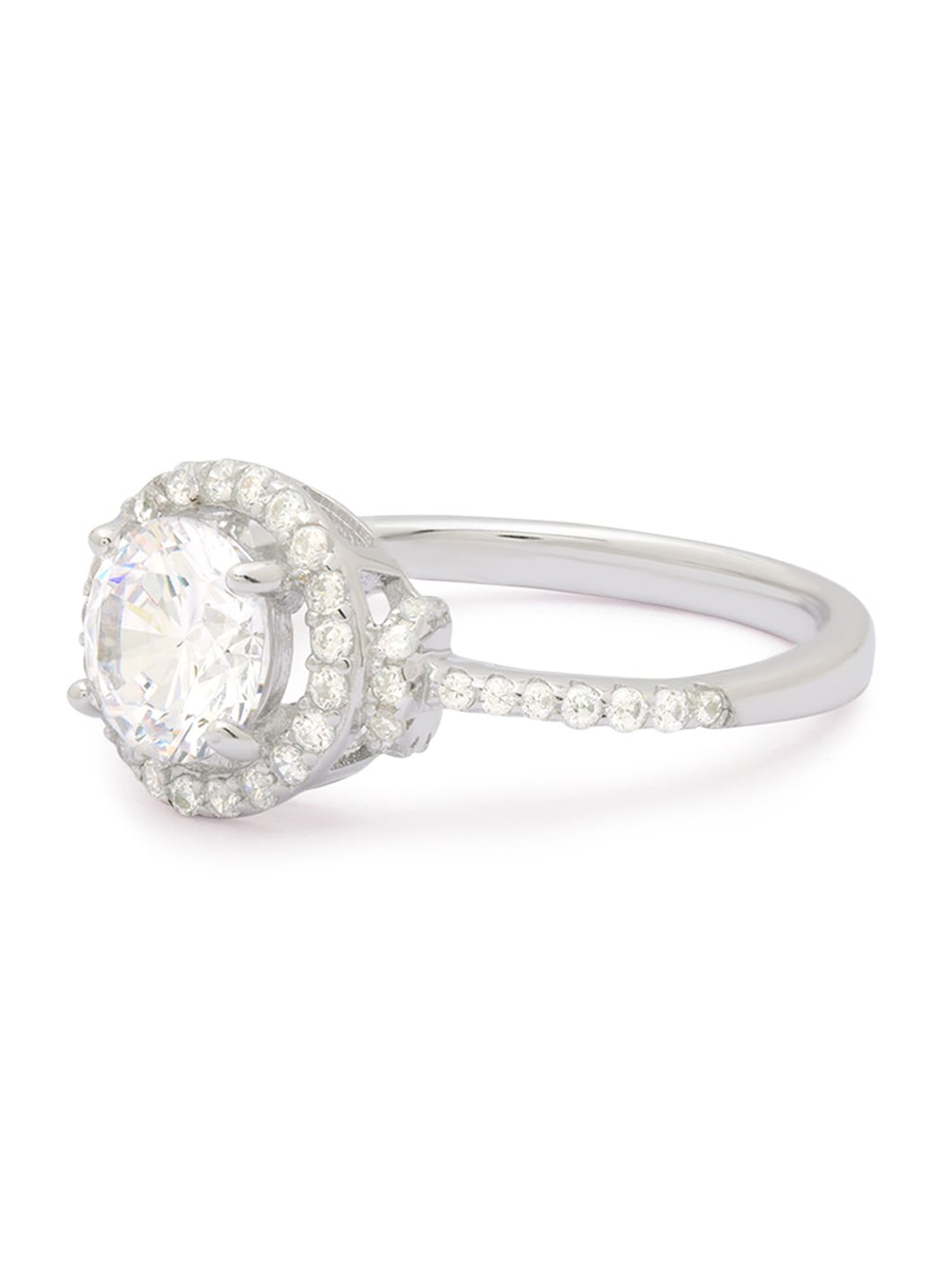 

ANAYRA Silver-toned Sterling Silver White finger Ring