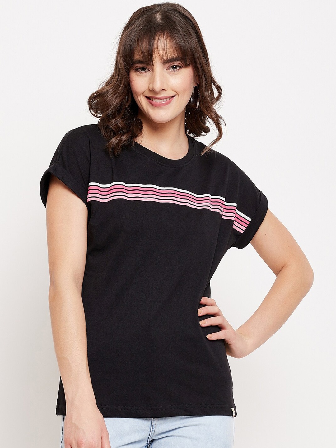 

Duke Black Colourblocked Extended Sleeves Top