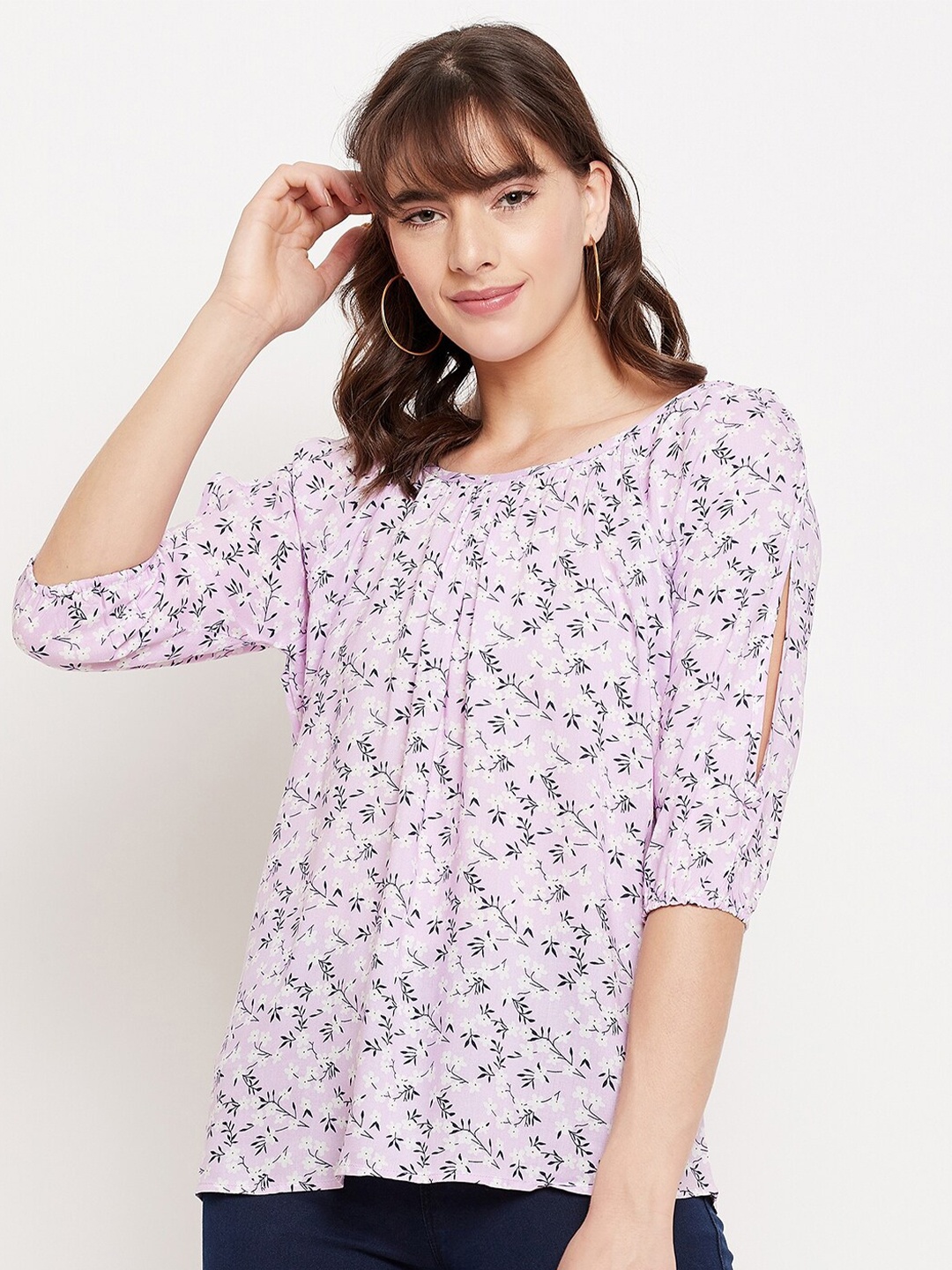 

Duke Purple Floral Print Top