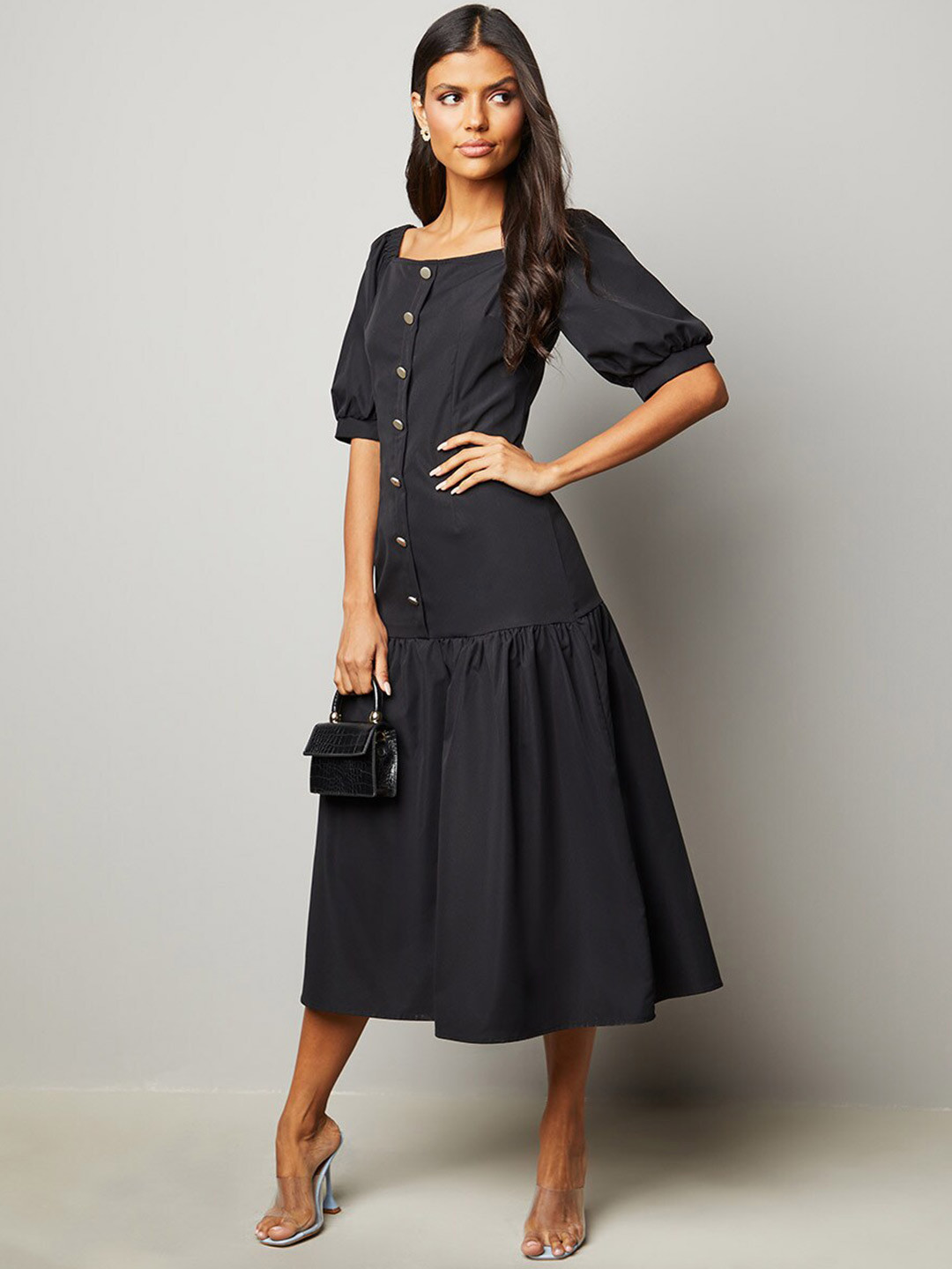 

Styli Black A-Line Dress
