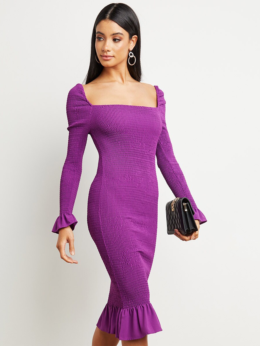 

Styli Purple Bodycon Dress