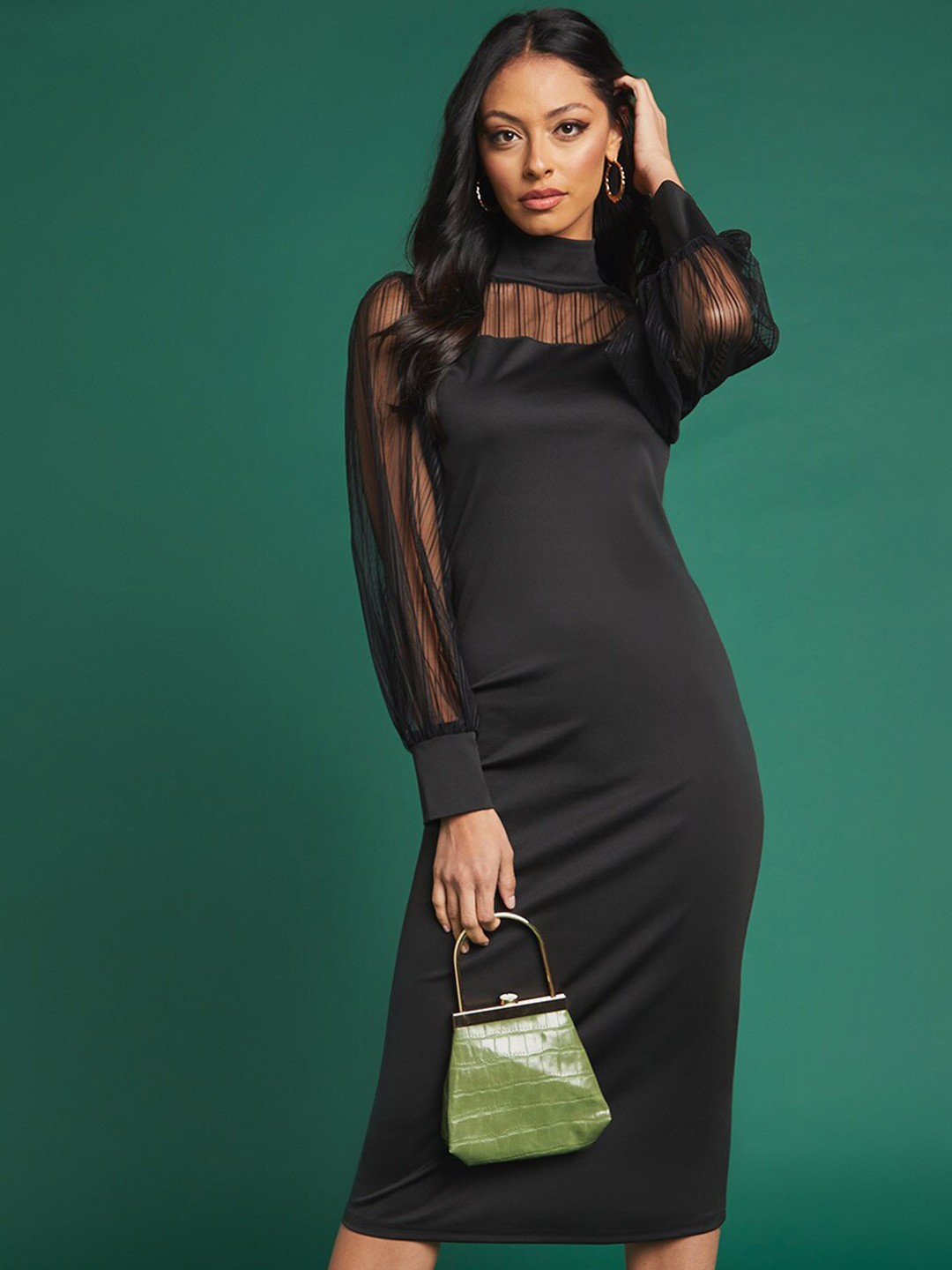 

Styli Black A-Line Dress