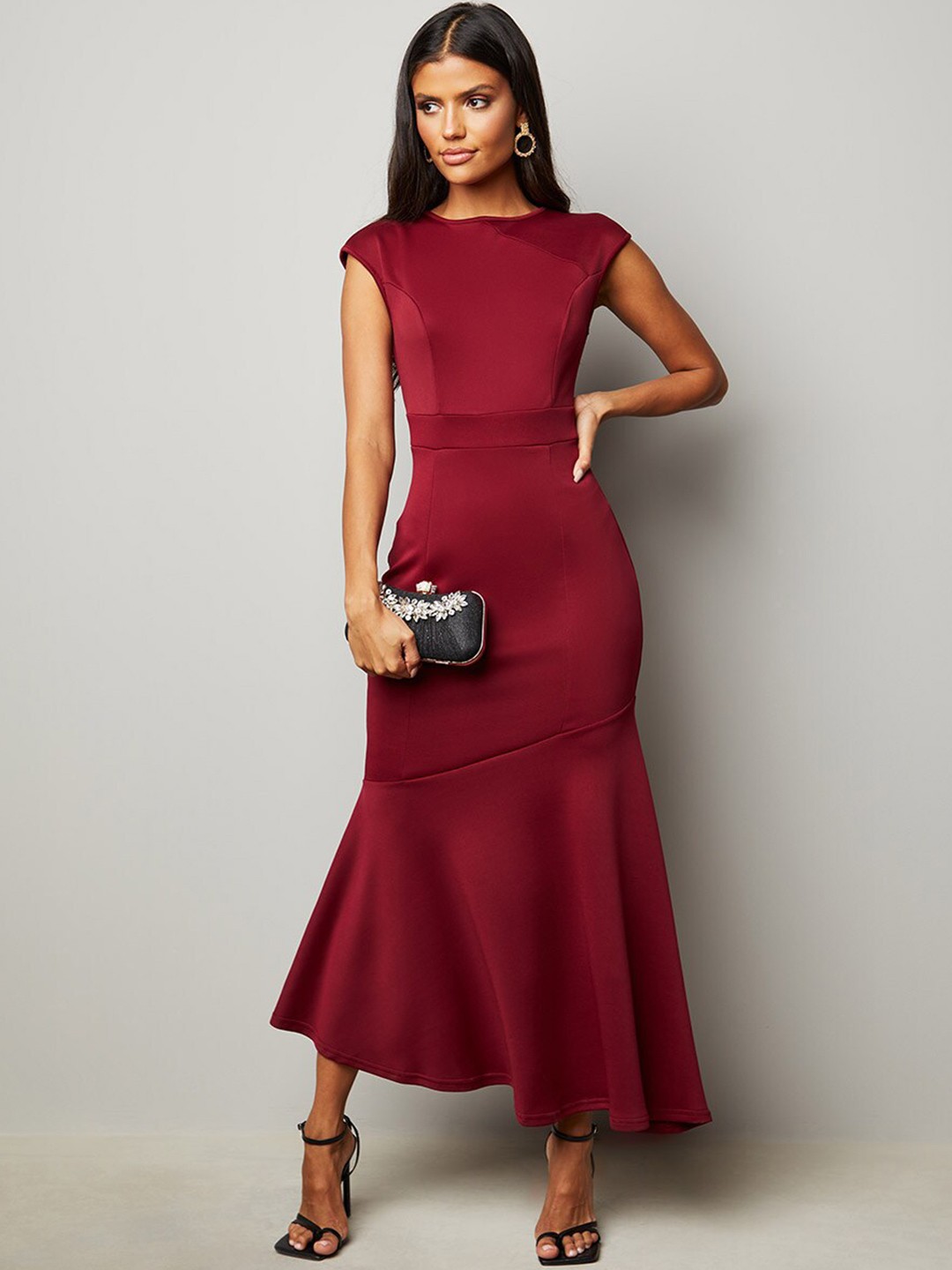 

Styli Burgundy Maxi Dress