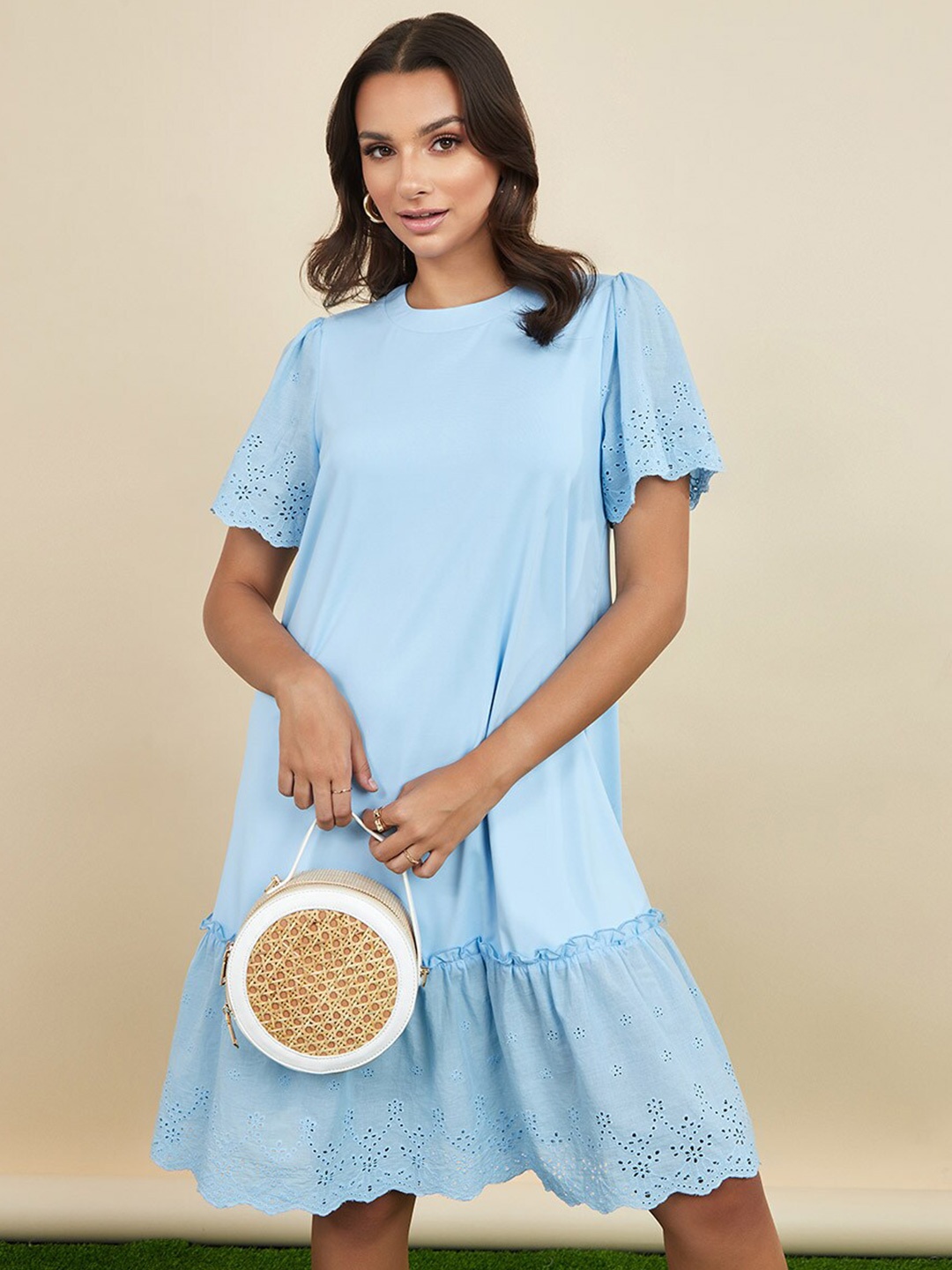 

Styli Blue A-Line Dress
