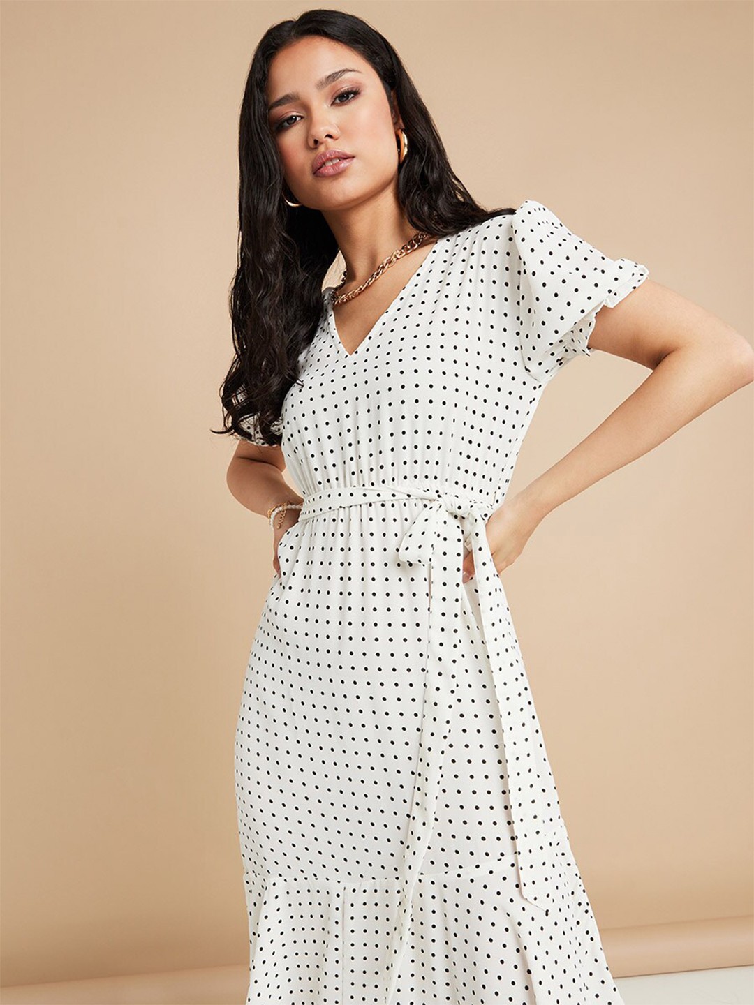 

Styli White A-Line Maxi Dress