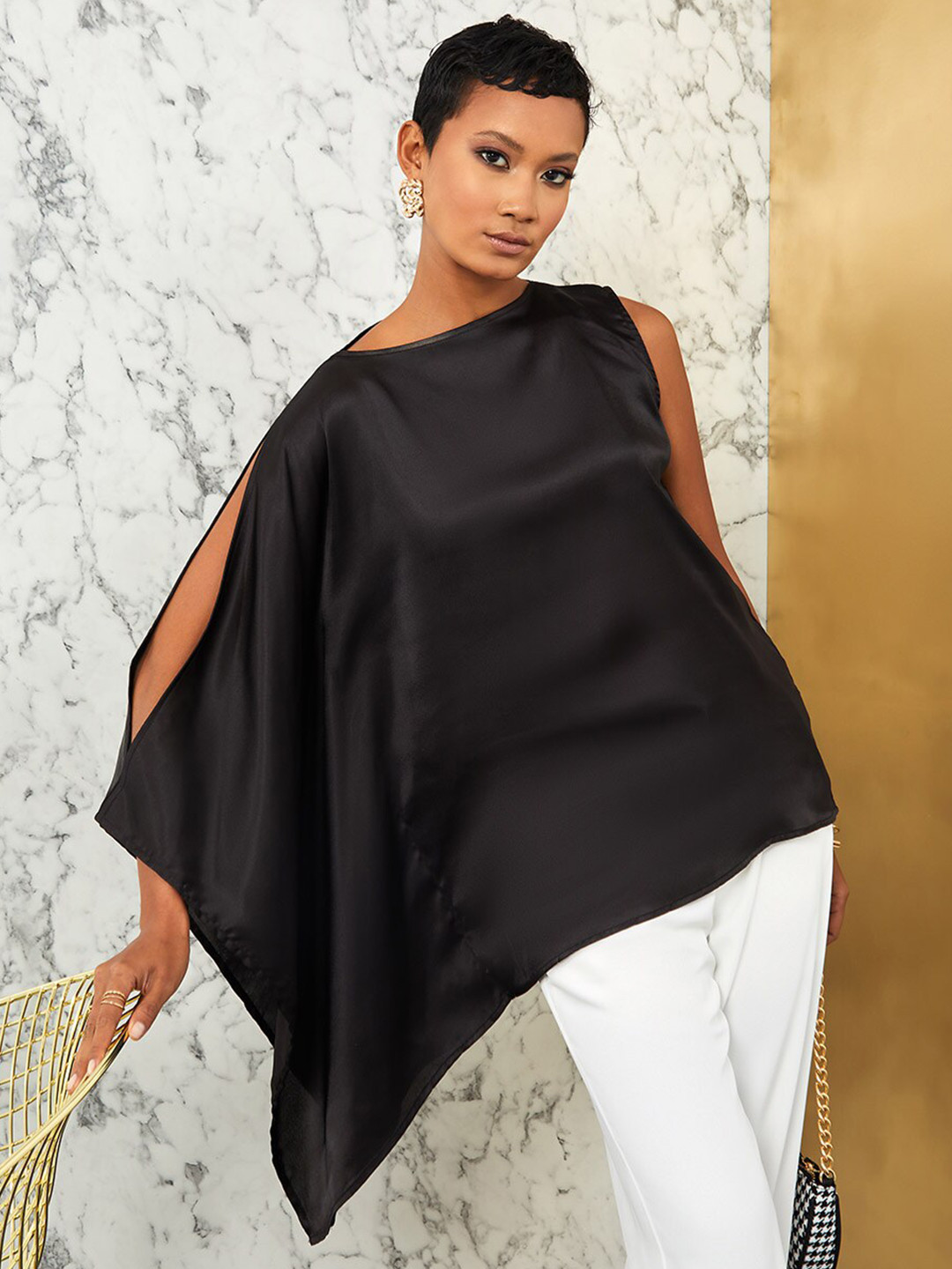 

Styli Women Black Kaftan Top