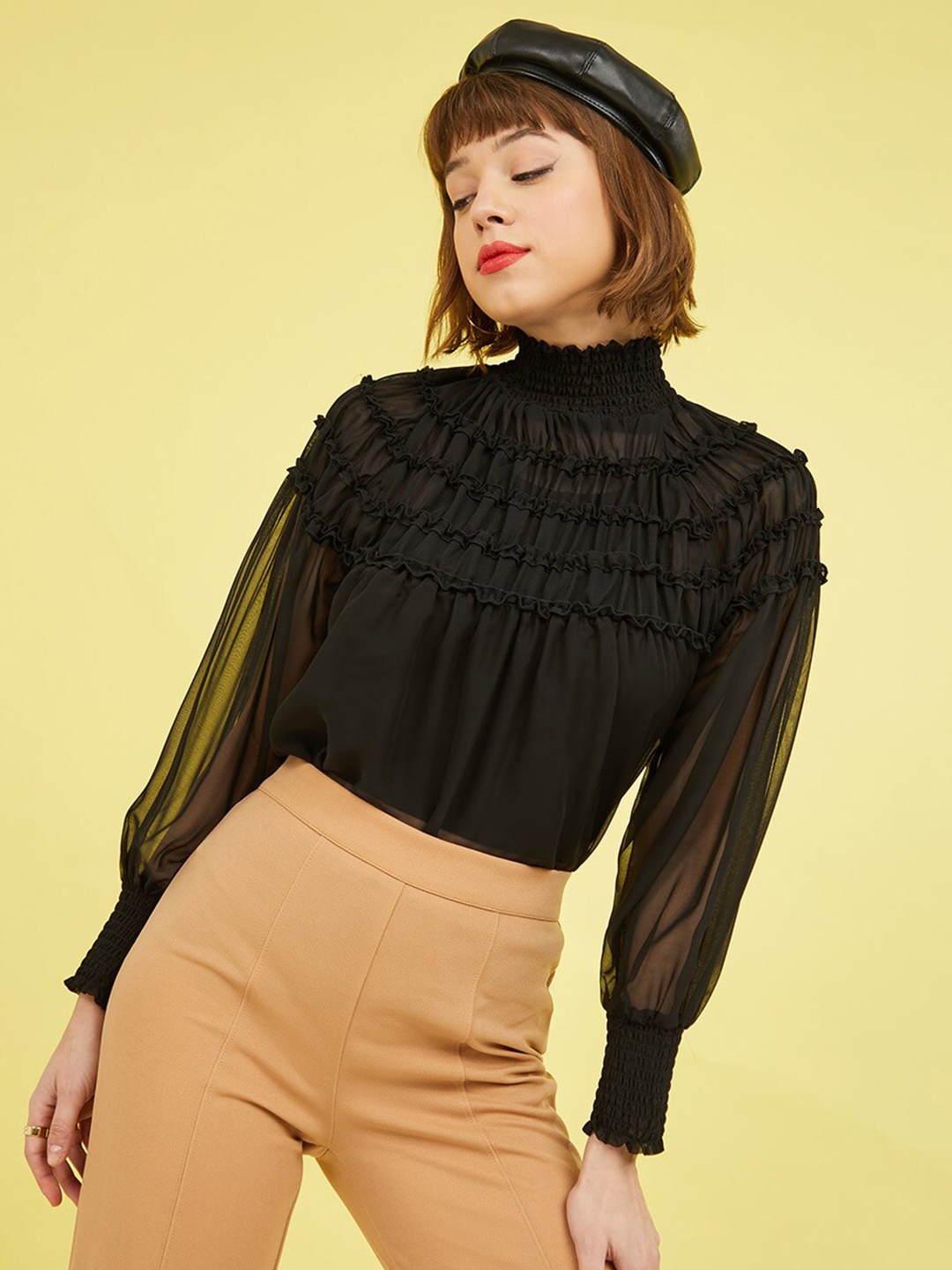 

Styli Women Black Solid Top