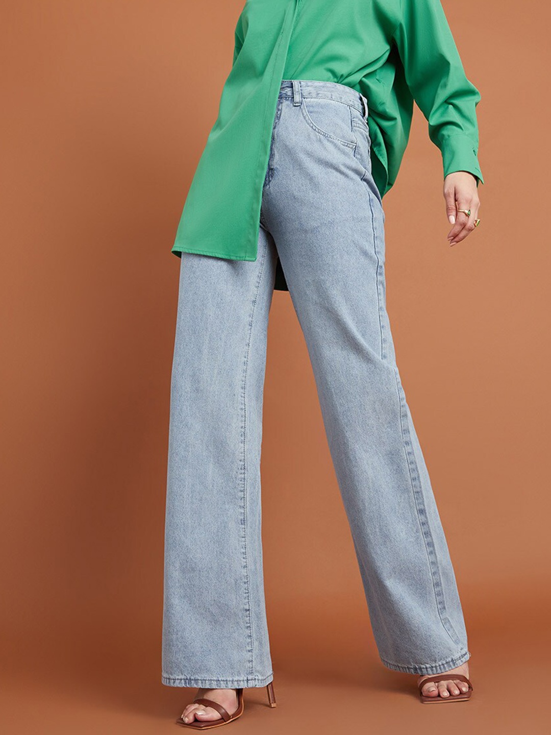 

Styli Women Blue High Rise Wide Leg Jeans