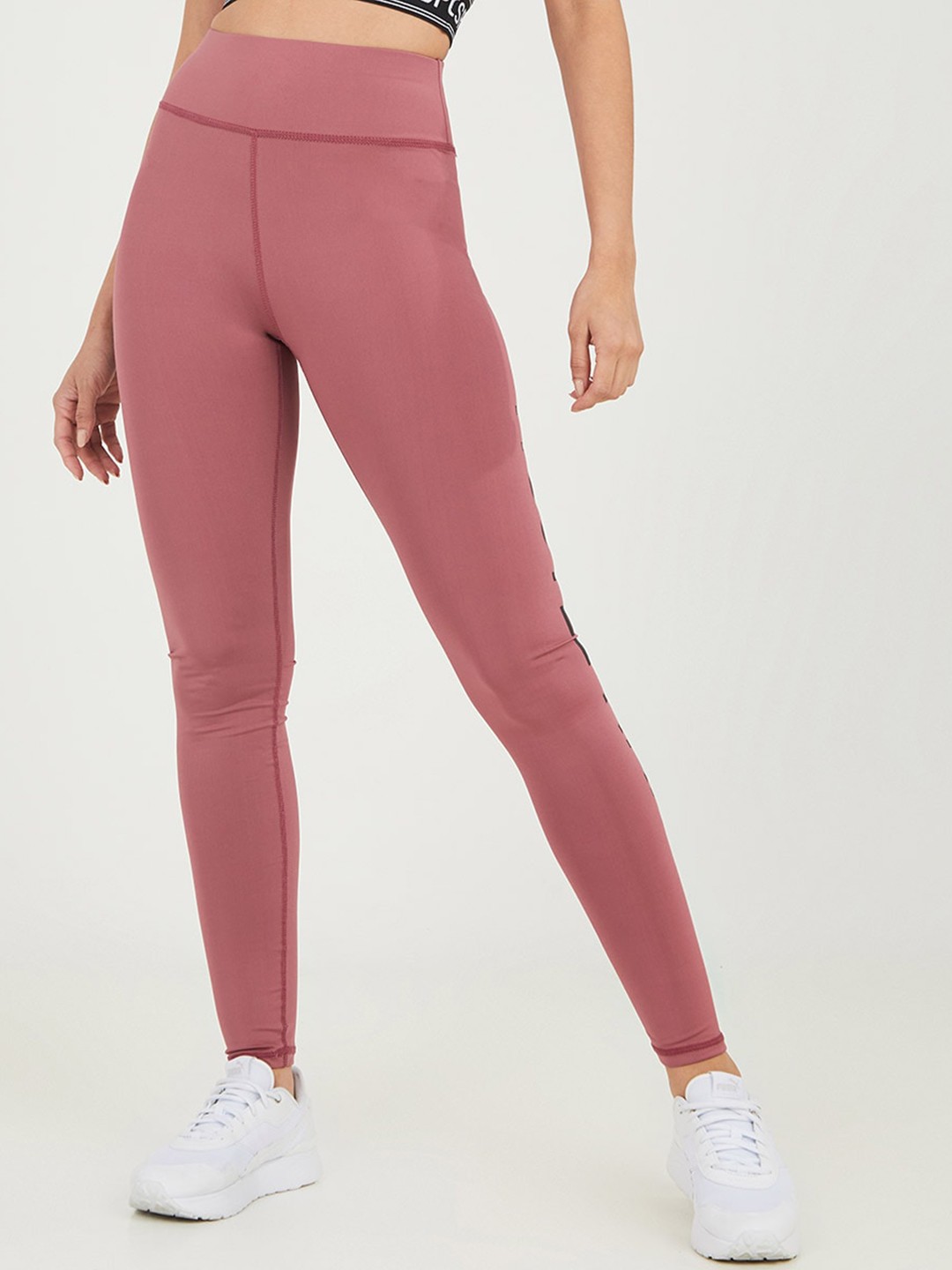 

Styli Women Pink Hustle Hard Back Slogan Active Leggings