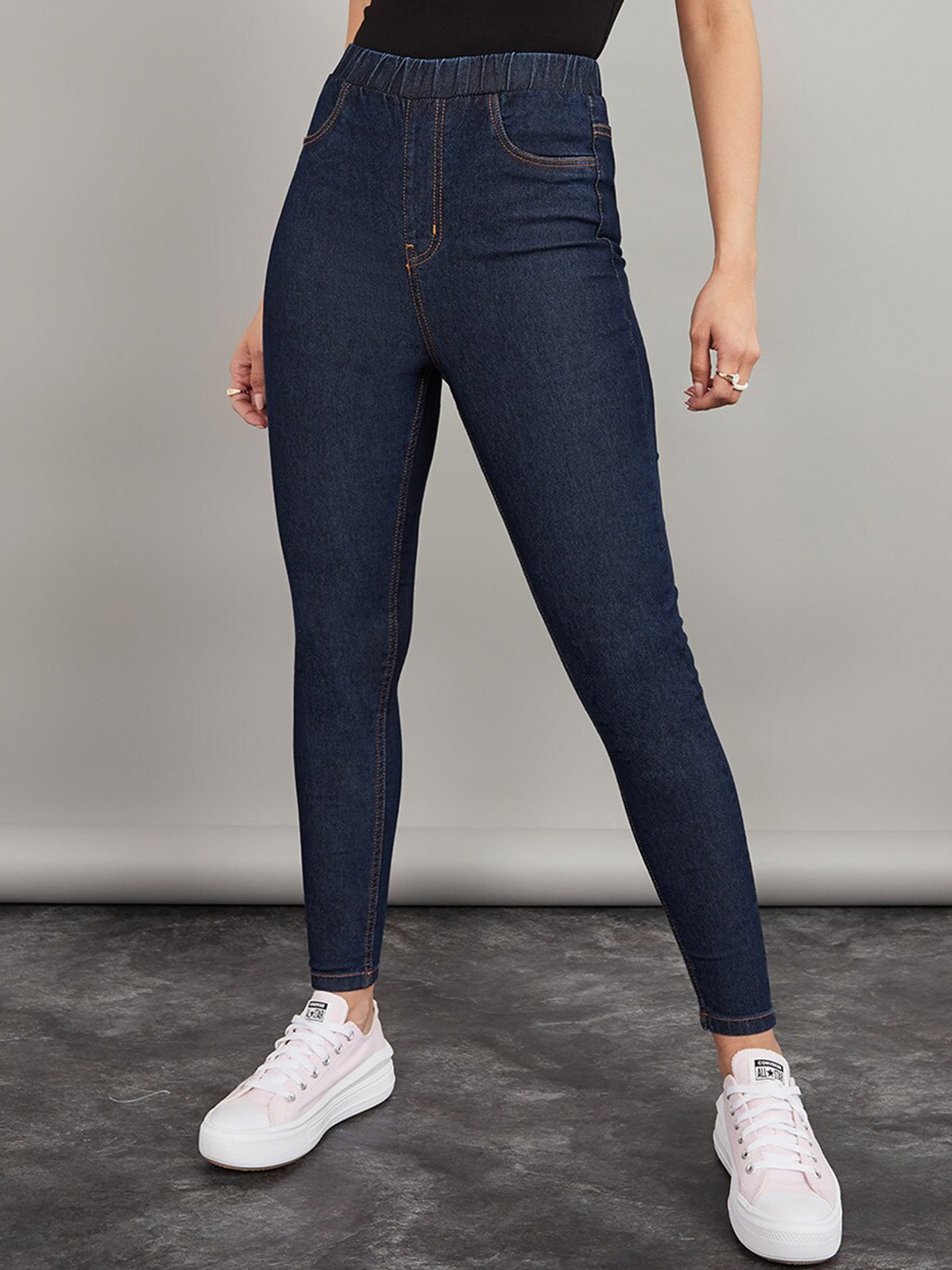 

Styli Women Blue High Waist Super Skinny Core Jeggings