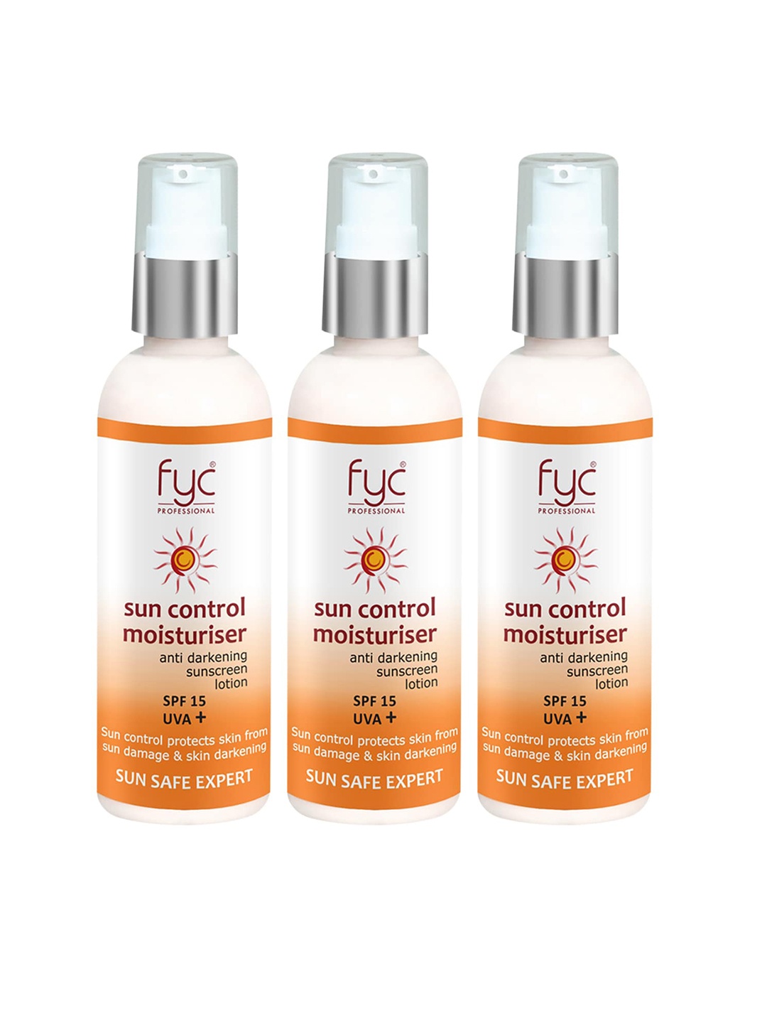 

FYC Professtional Set of 3 SPF 15 UVA+ Sun Control Moisturizer for Anti Darkening, White