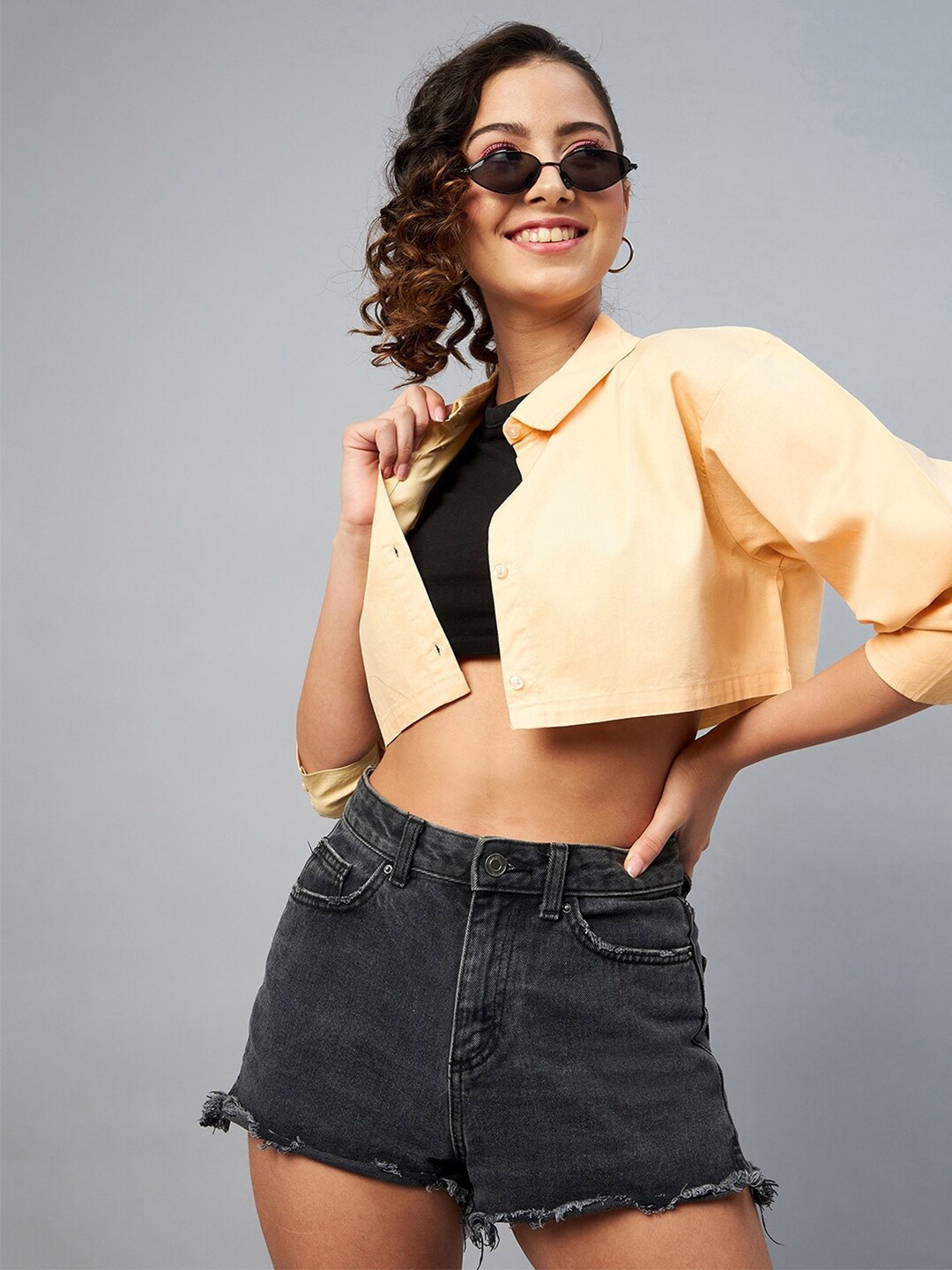 

CHIMPAAANZEE Women Yellow Relaxed Casual Shirt