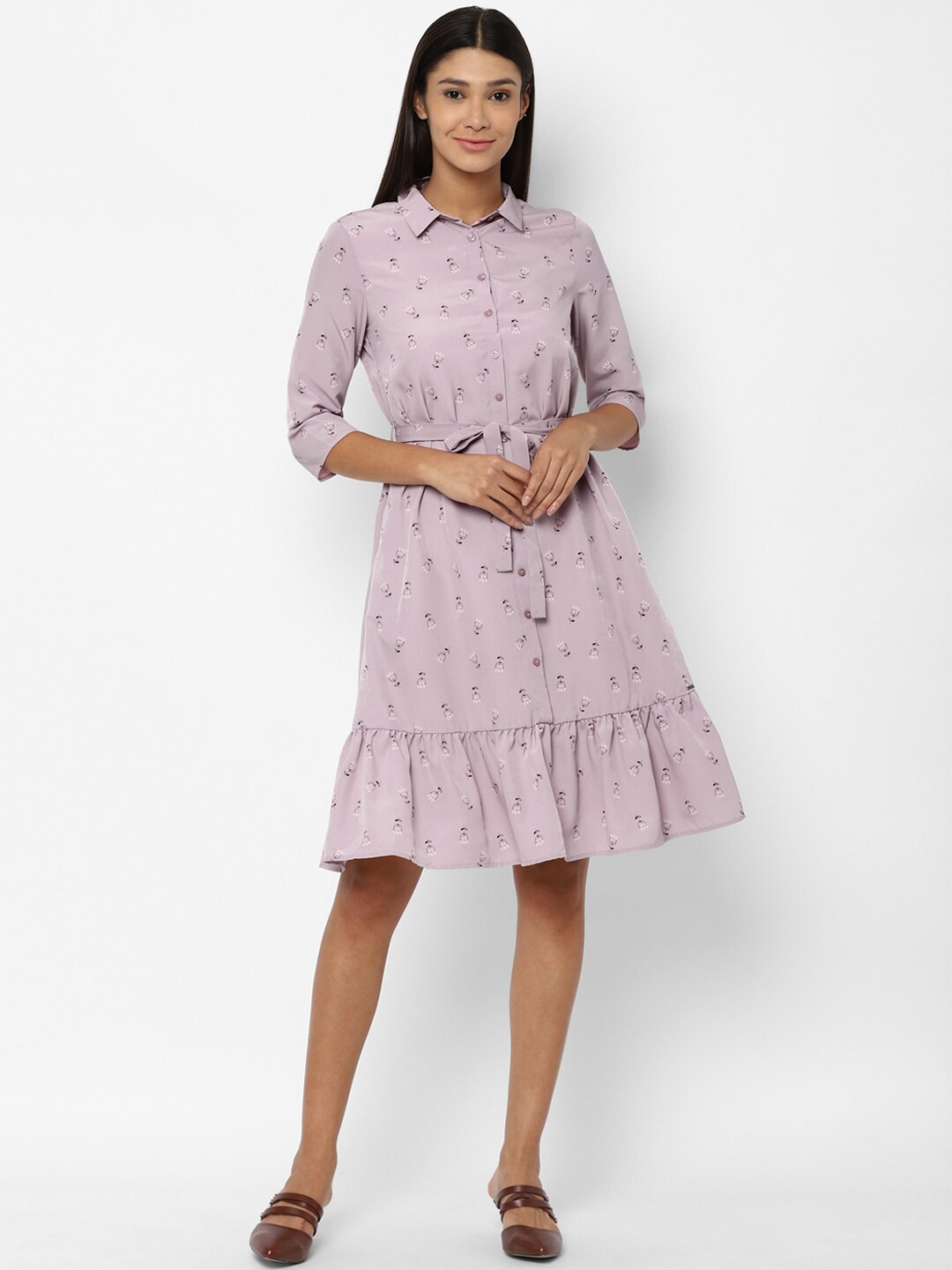 

Allen Solly Woman Purple & halogen blue Shirt Dress