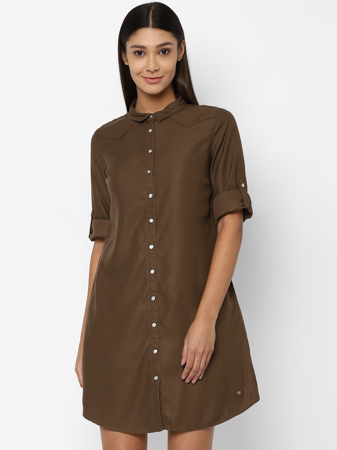 

Allen Solly Woman Brown Shirt Dress