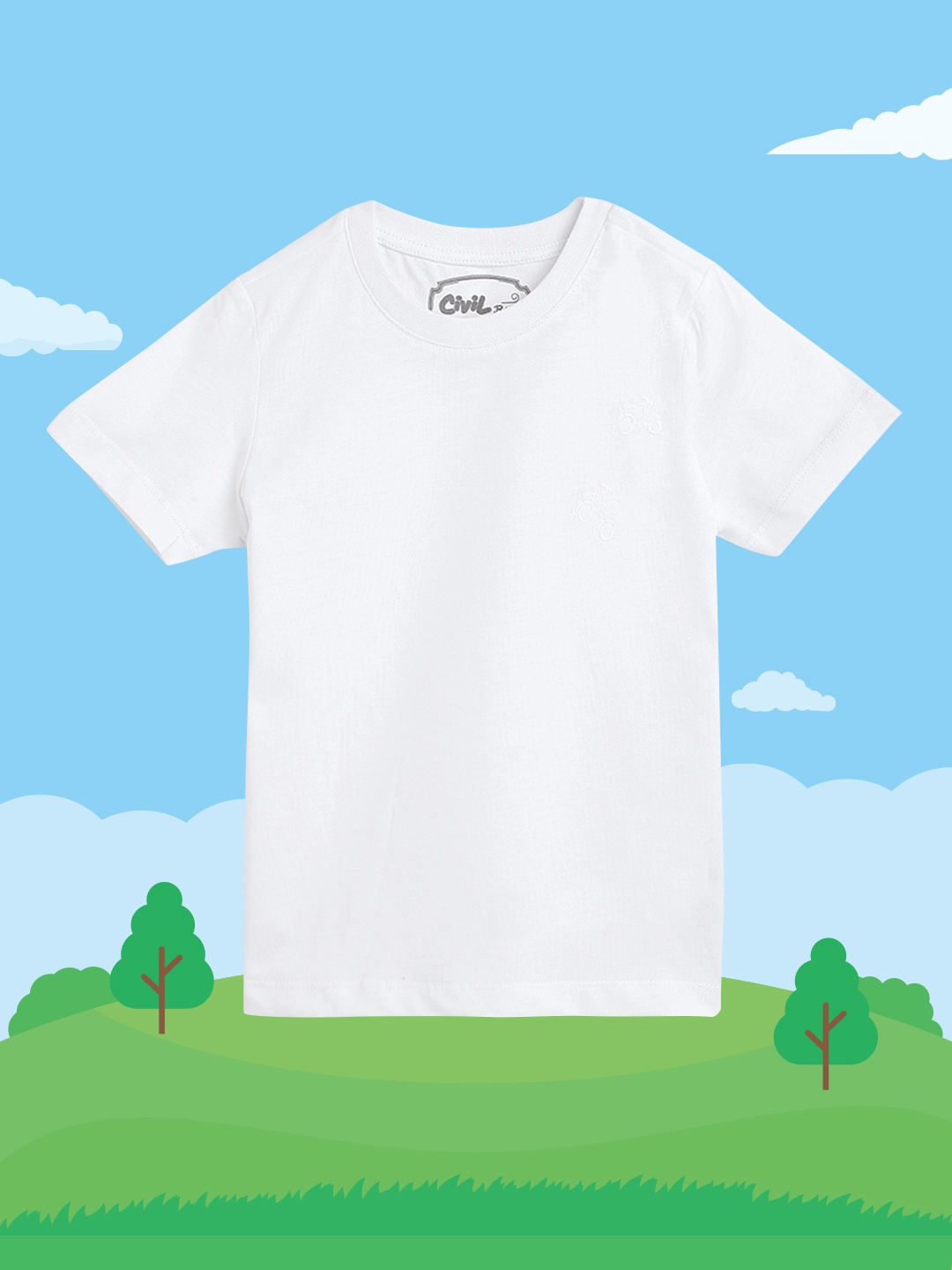 

Civil Boys White Solid Pure Cotton T-shirt