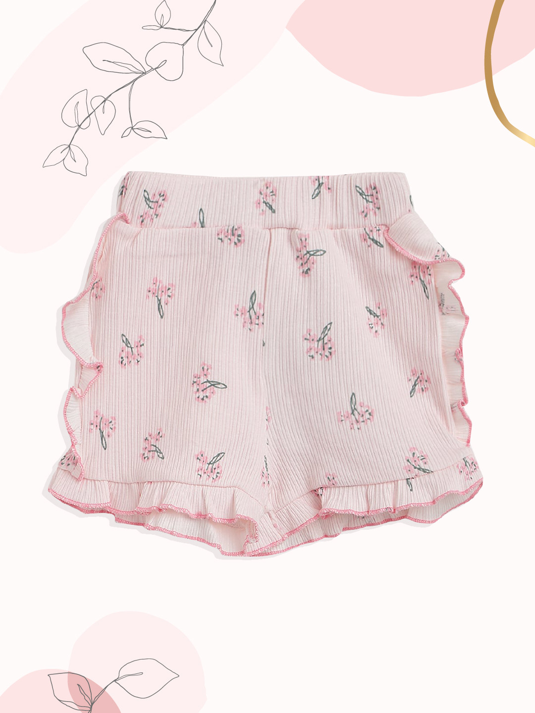 

Civil Girls Pink Floral Printed Shorts