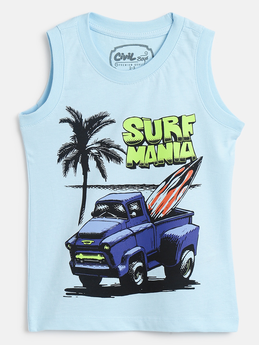 

Civil Boys Blue & Purple Typography Printed Pure Cotton T-shirt