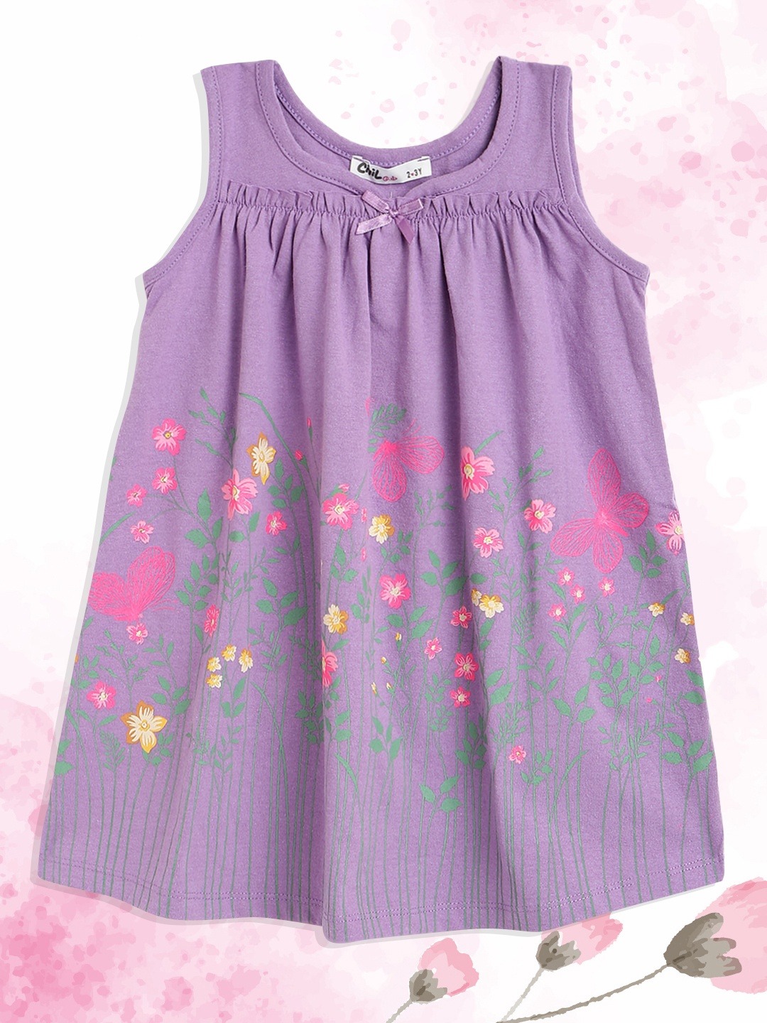 

Civil Purple & Pink Floral A-Line Dress