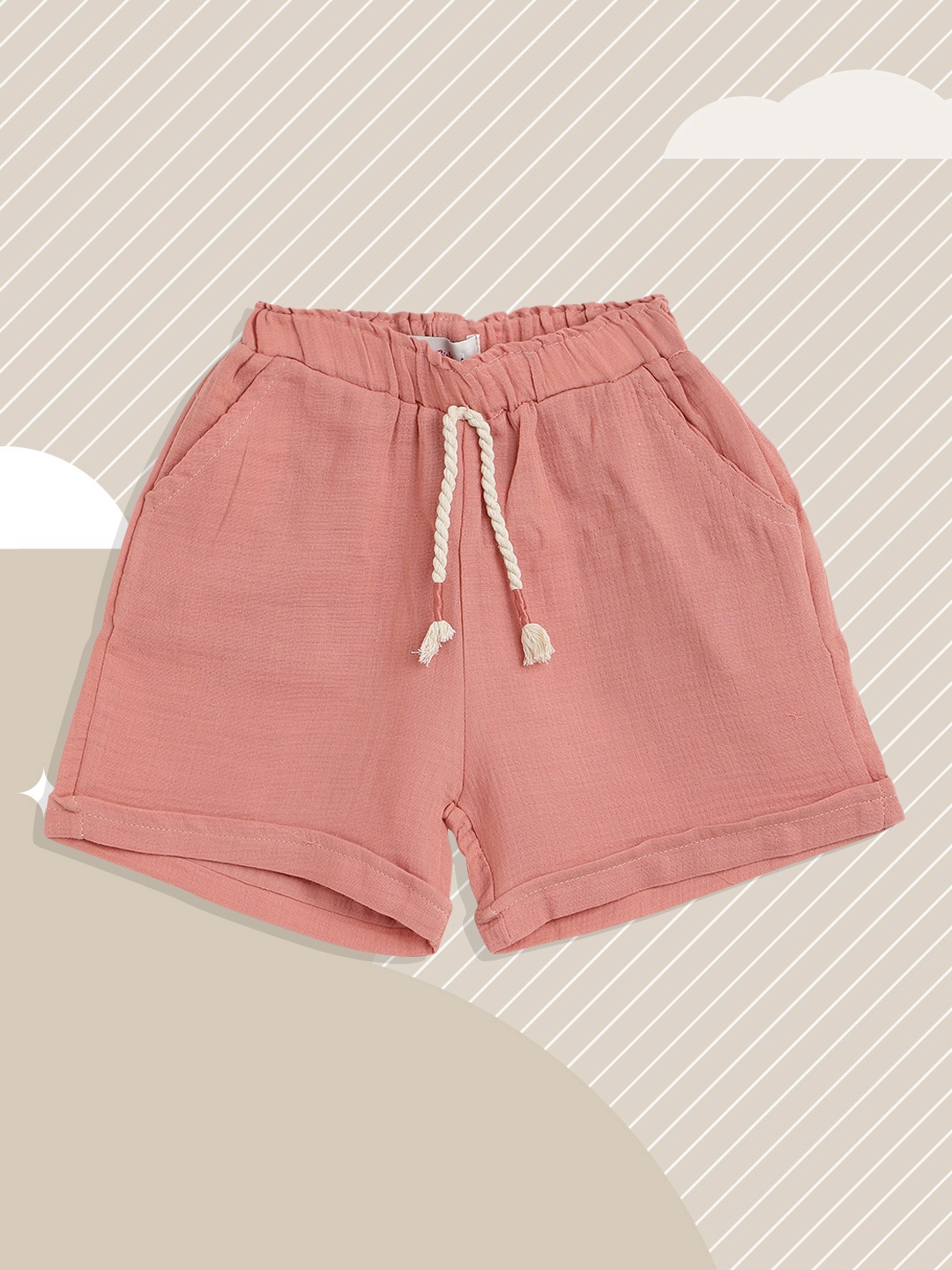 

Civil Girls Dusty Pink Solid Shorts, Rose