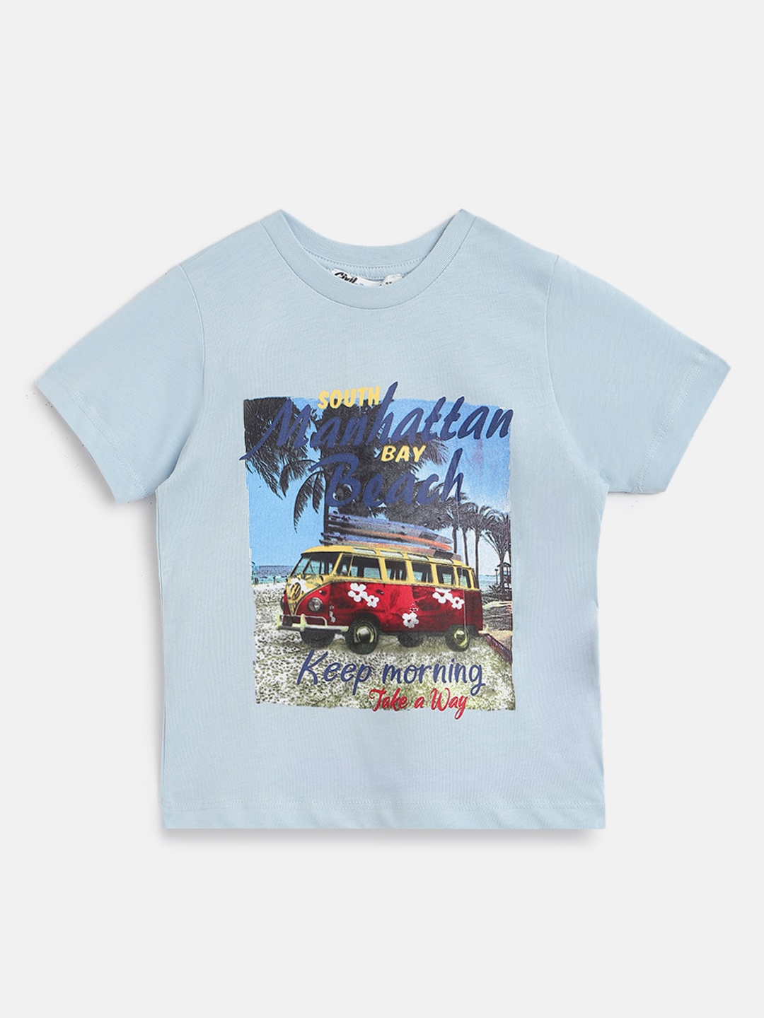 

Civil Boys Blue & Red Pure Cotton Graphic Print T-shirt