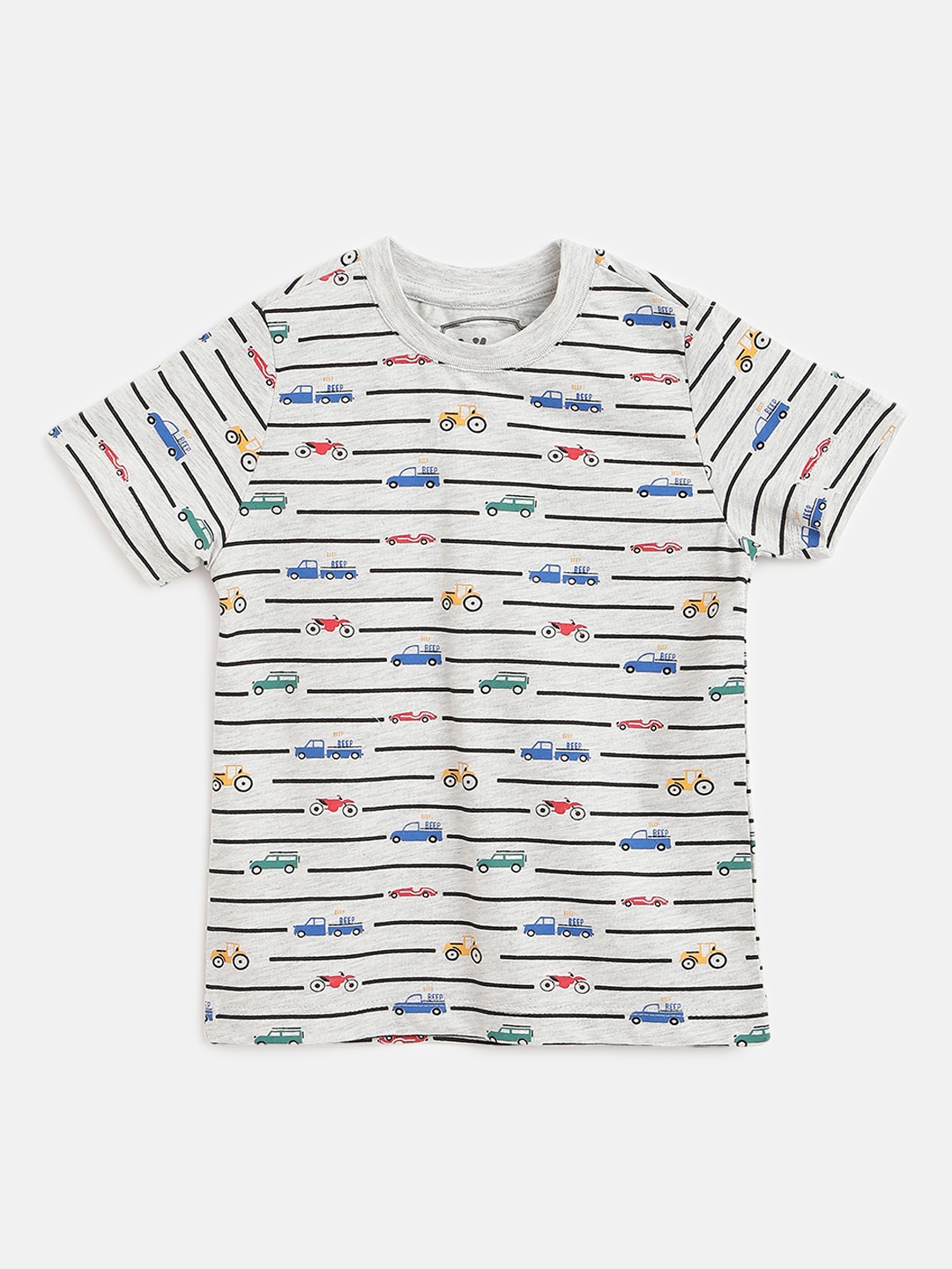 

Civil Boys Grey Melange & Black Striped T-shirt