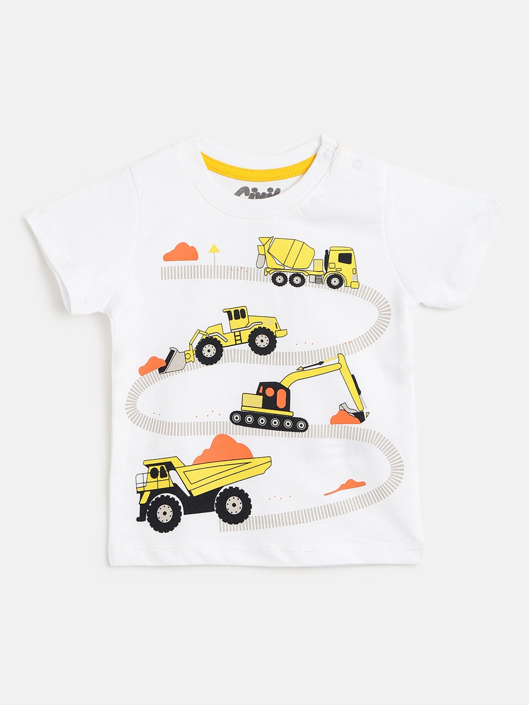 

Civil Boys White & Black Pure Cotton Graphic Print T-shirt