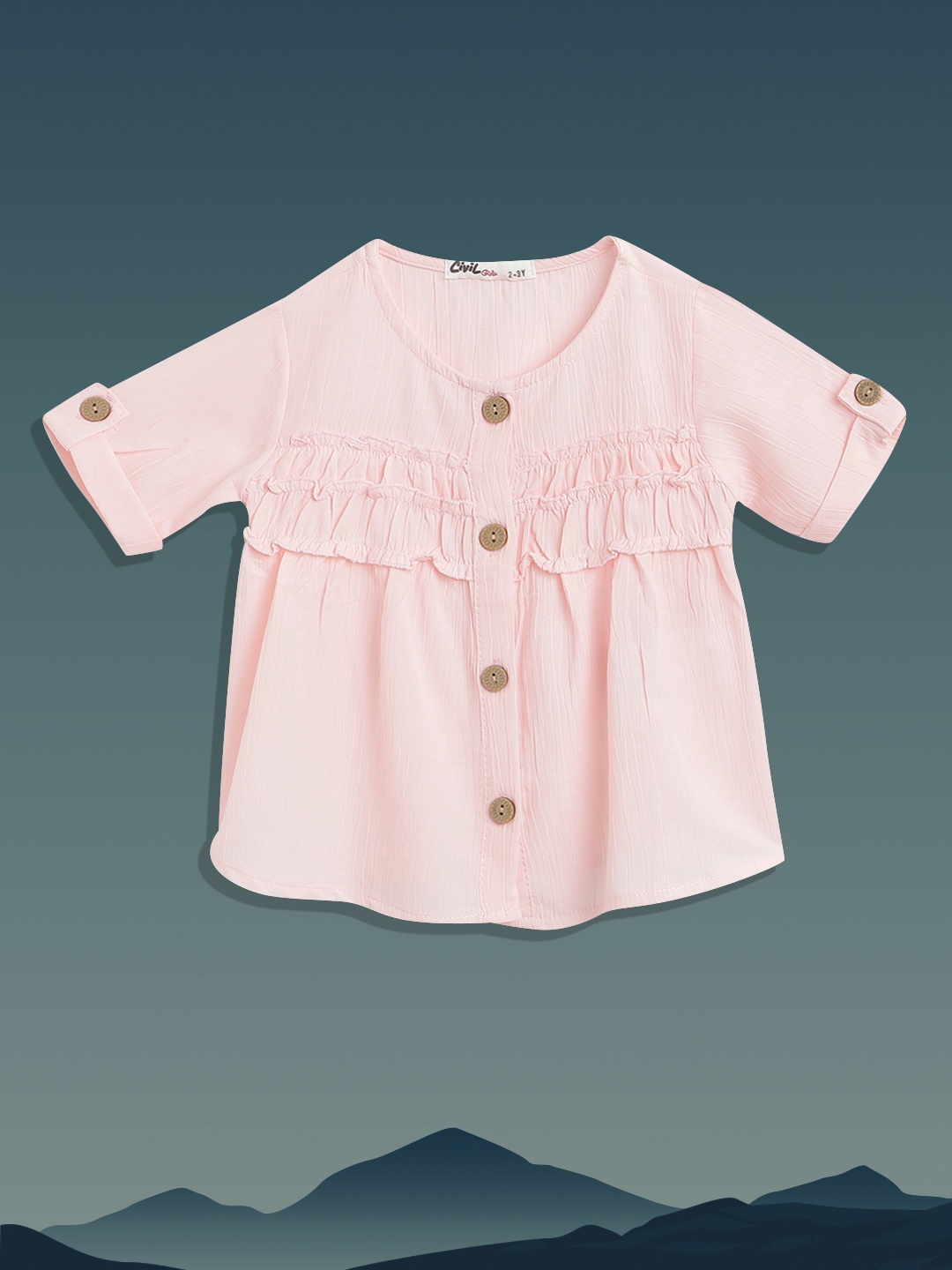 

Civil Pink Ruffles Top