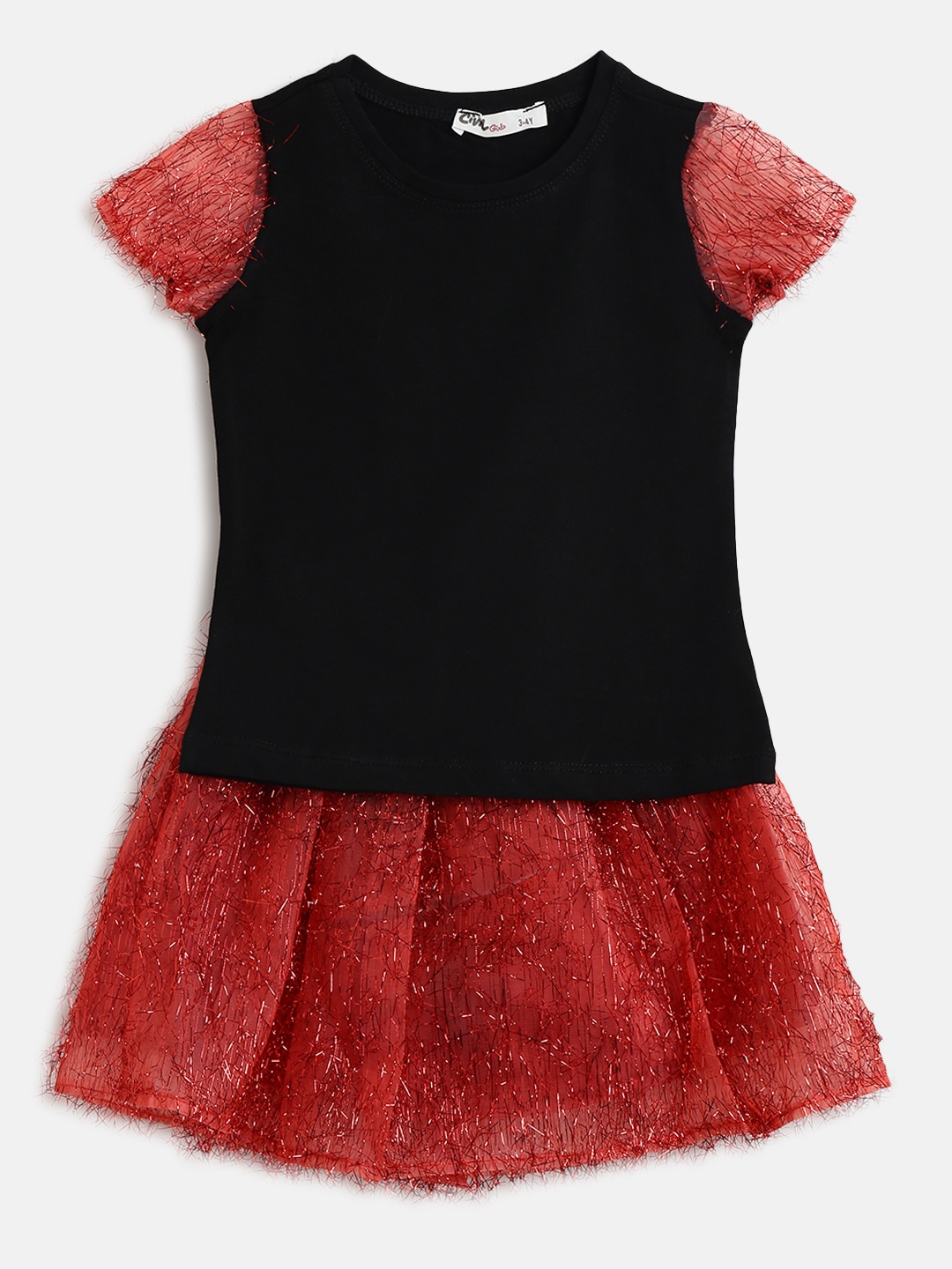 

Civil Girls Red & Black Top with Skirt