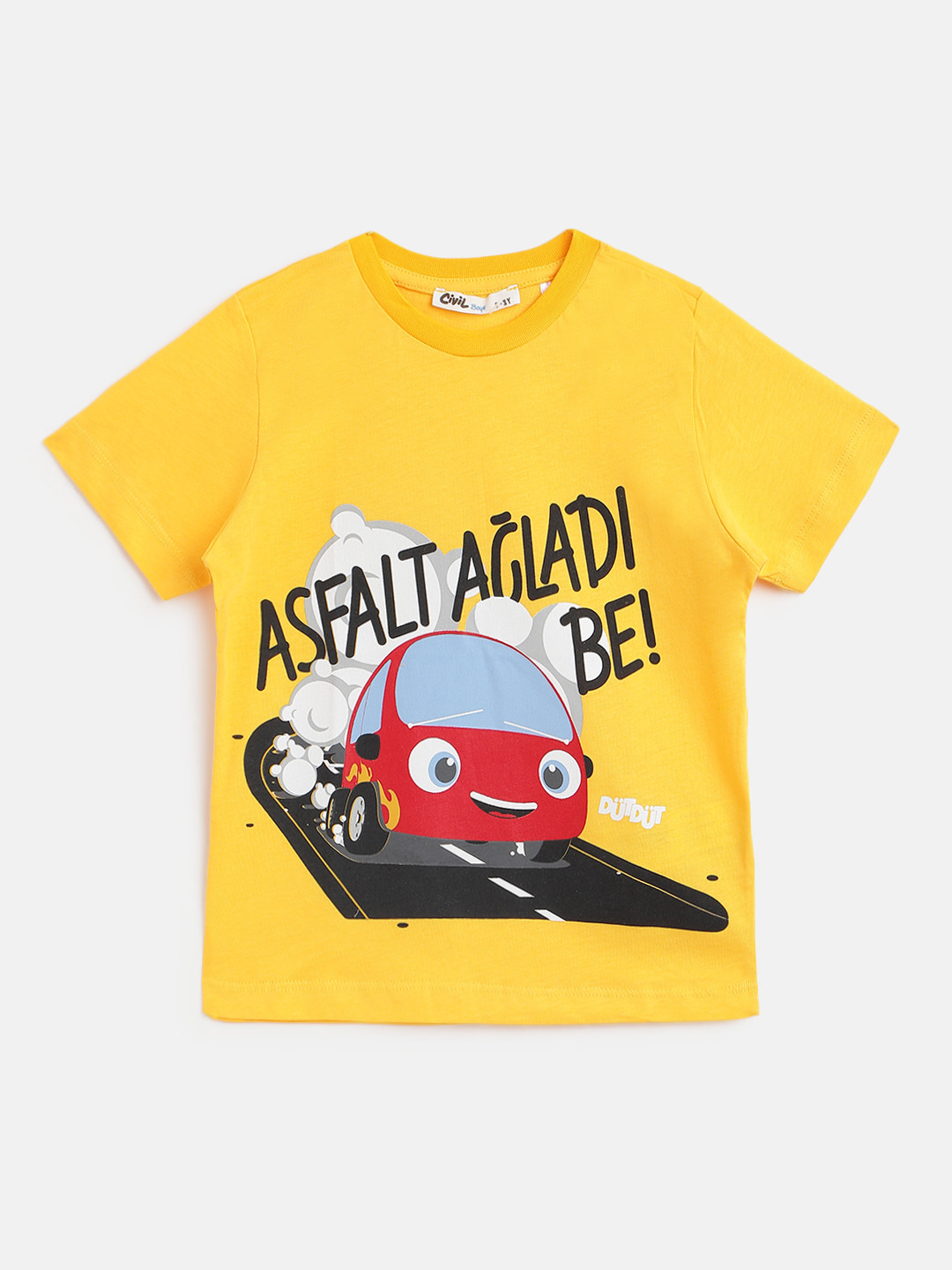 

Civil Boys Yellow & Red Pure Cotton Graphic Print T-shirt