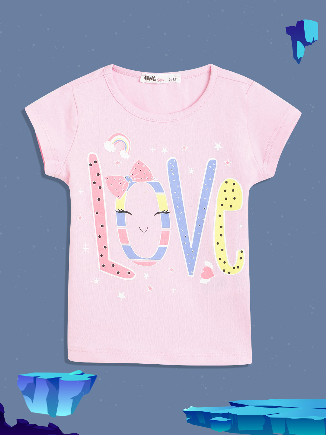 

Civil Girls Pink & Pink Typography Print T-shirt