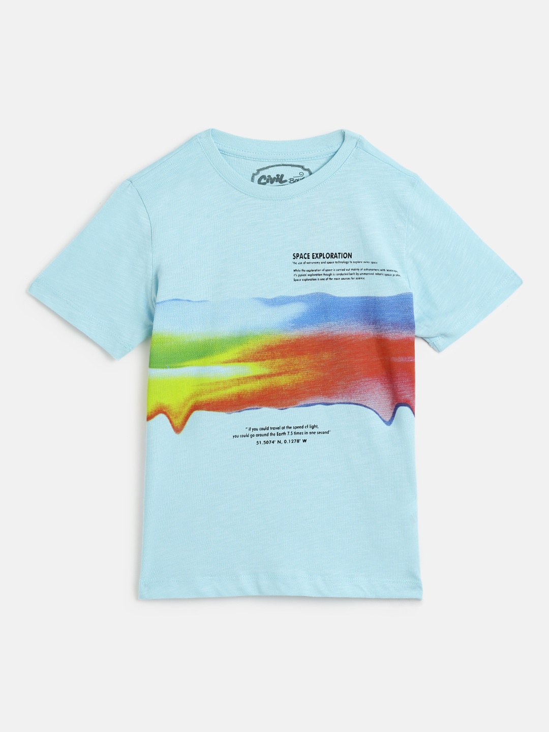 

Civil Boys Blue & Red Printed Pure Cotton T-shirt