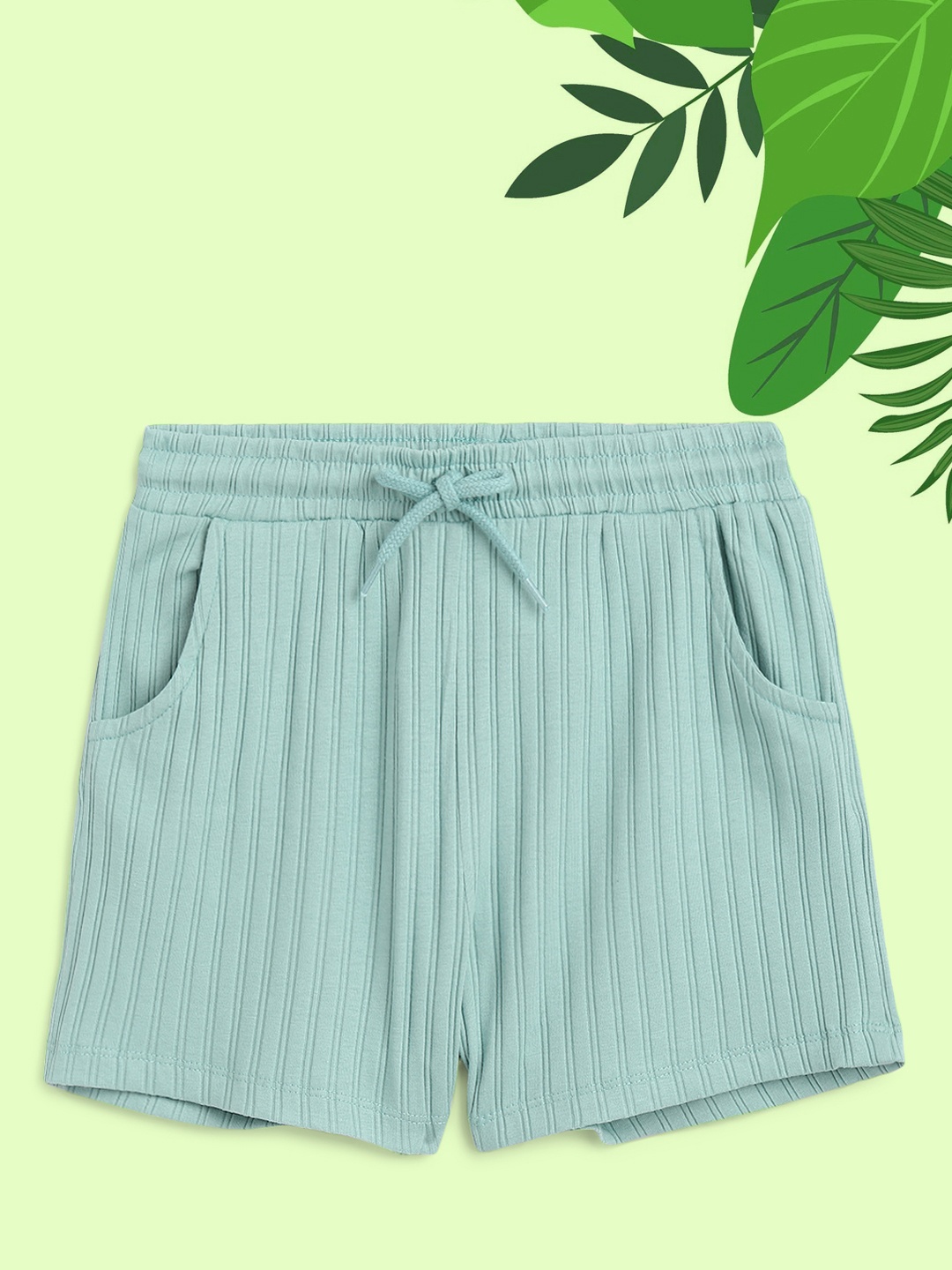 

Civil Girls Green Striped Shorts